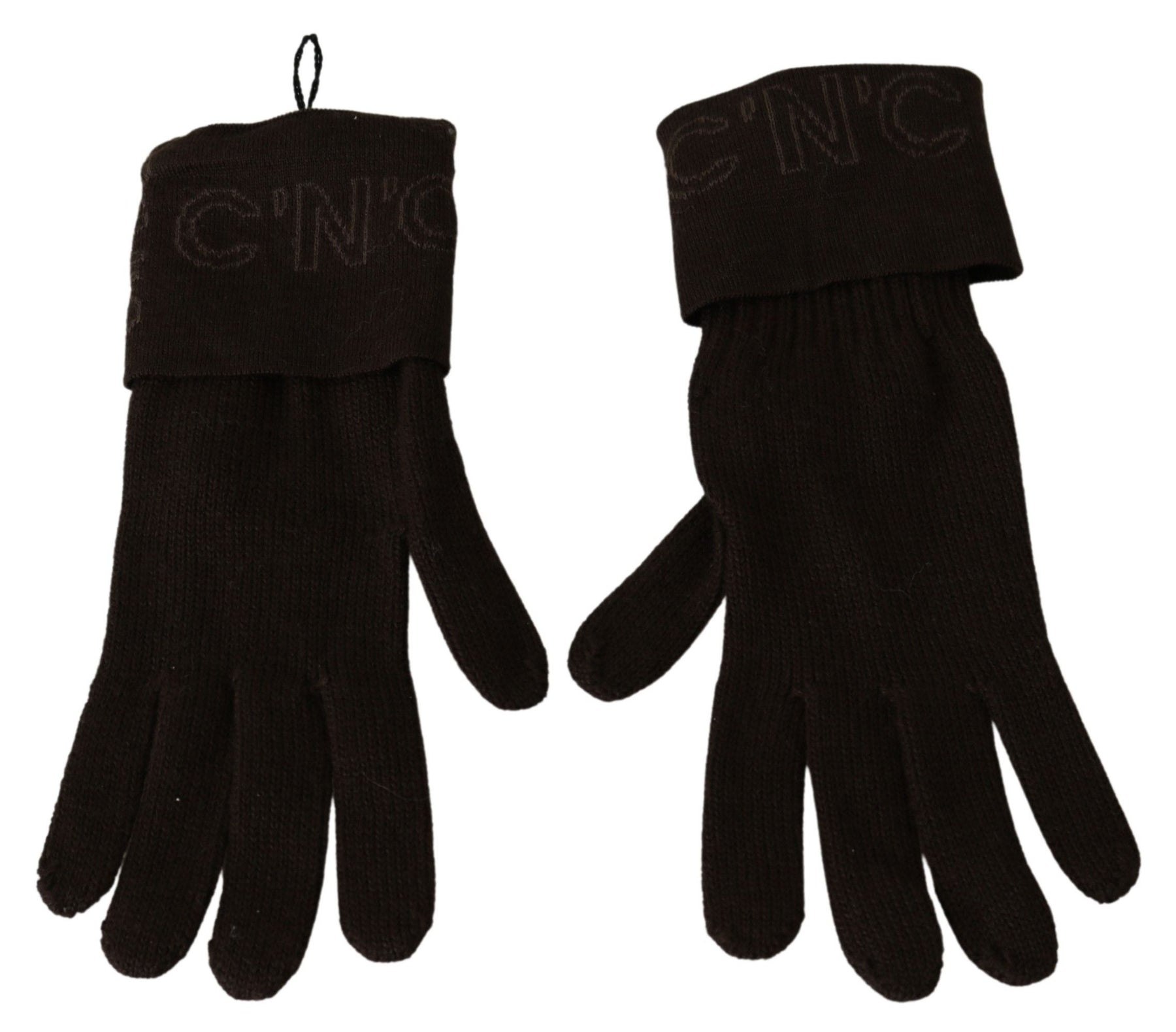 Costume National Brown Wool Knitted One Size Wrist Length Gloves | Regal Royce