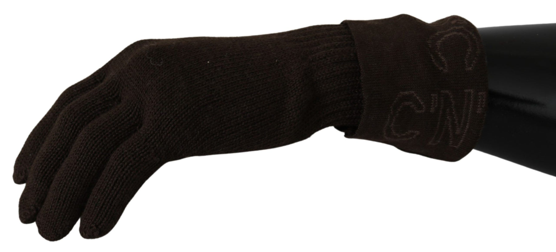 Costume National Brown Wool Knitted One Size Wrist Length Gloves | Regal Royce