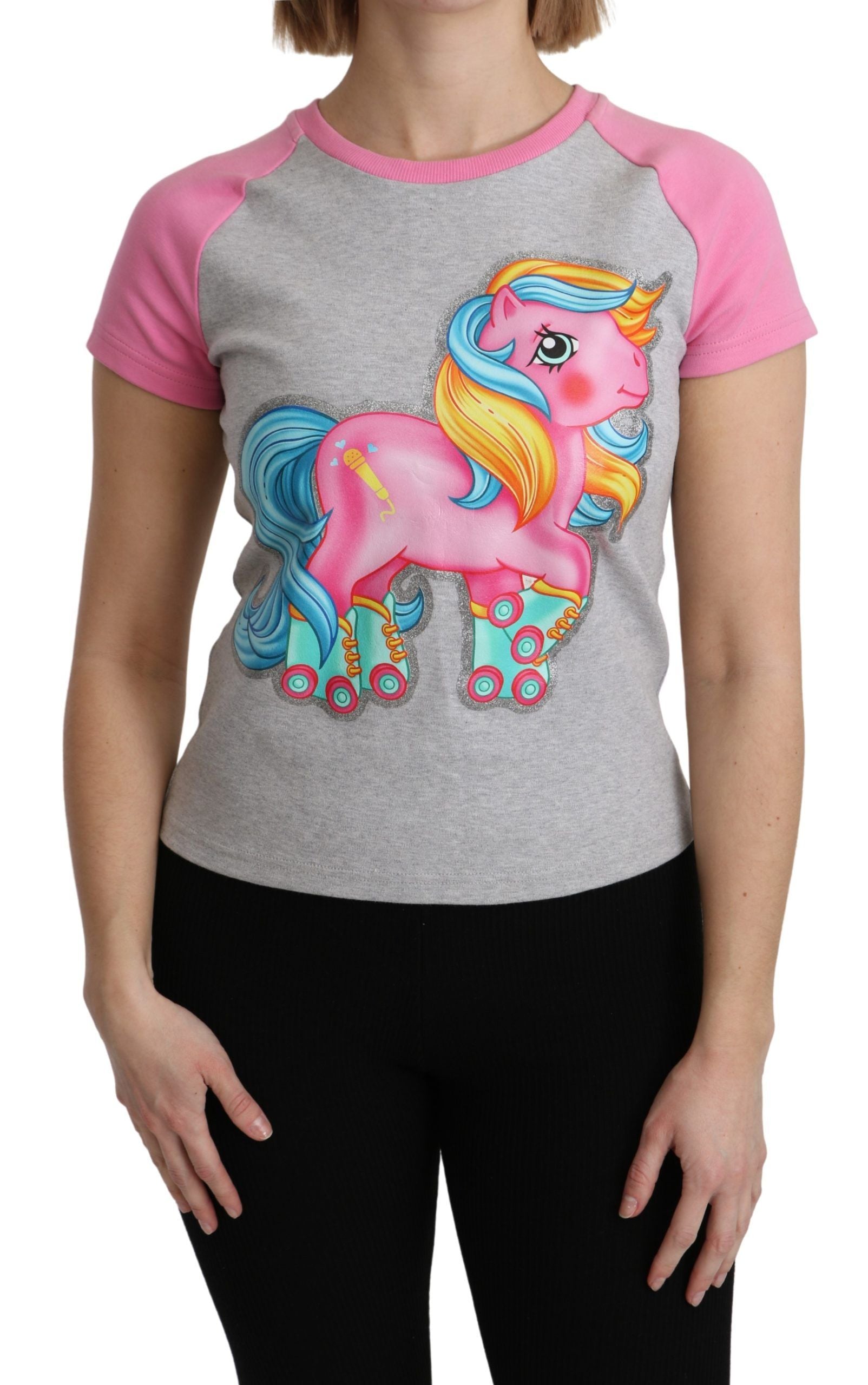 Moschino Gray and pink Cotton T-shirt My Little Pony Top | Regal Royce