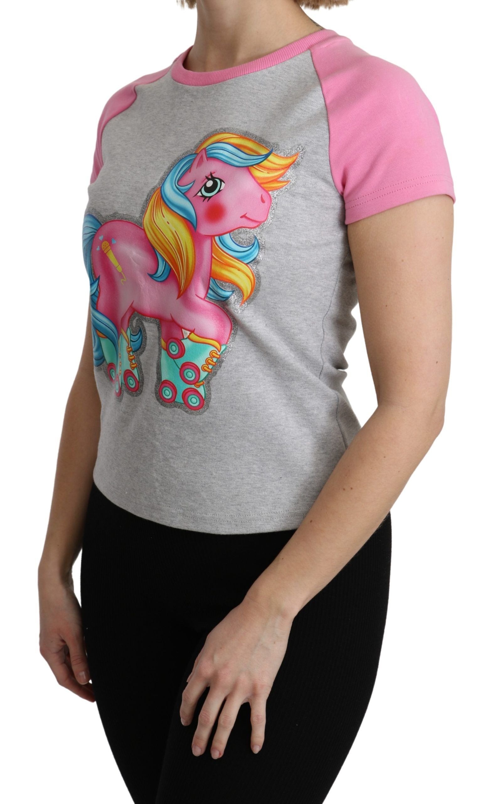 Moschino Gray and pink Cotton T-shirt My Little Pony Top | Regal Royce