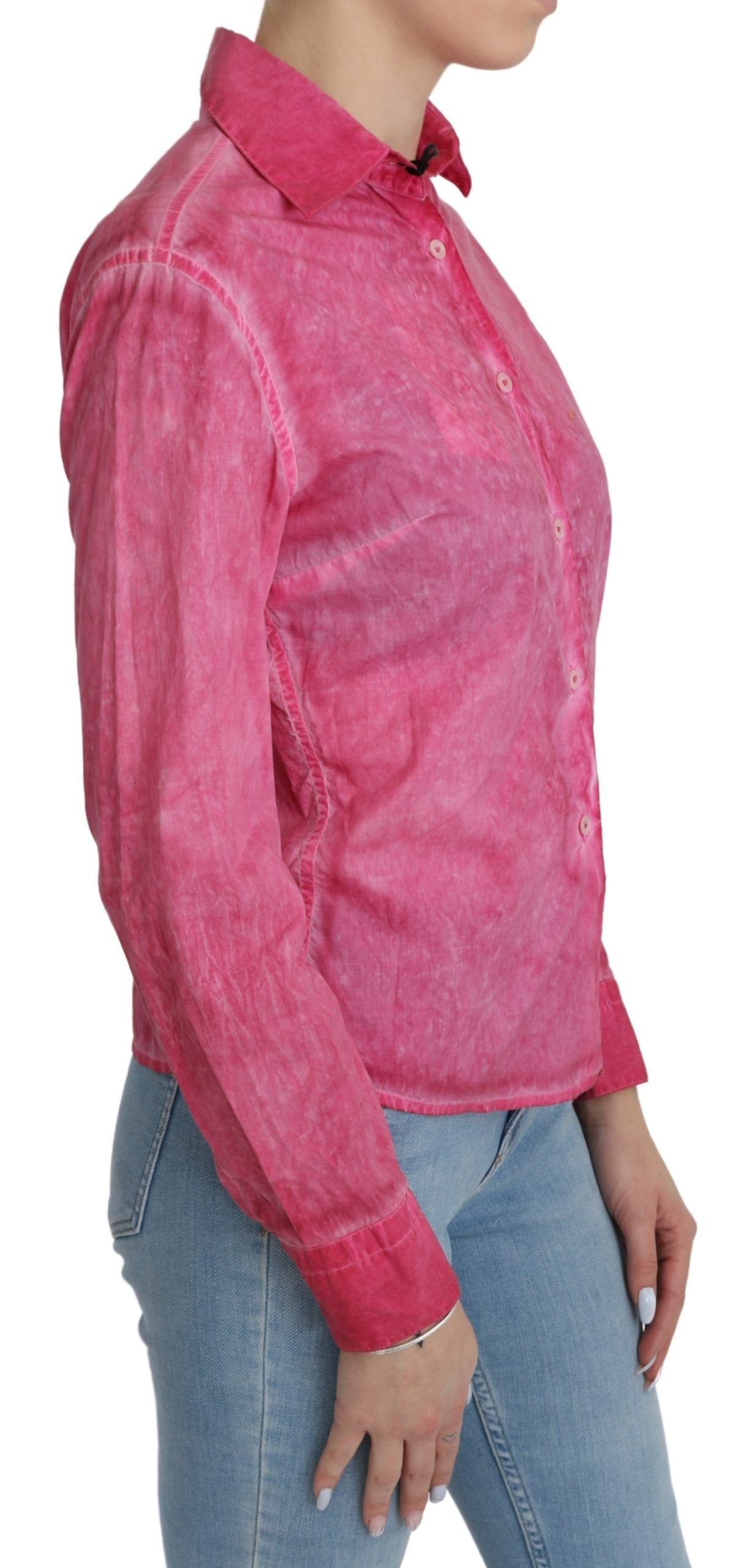 Ermanno Scervino Pink Collared Long Sleeve Shirt Blouse Top | Regal Royce