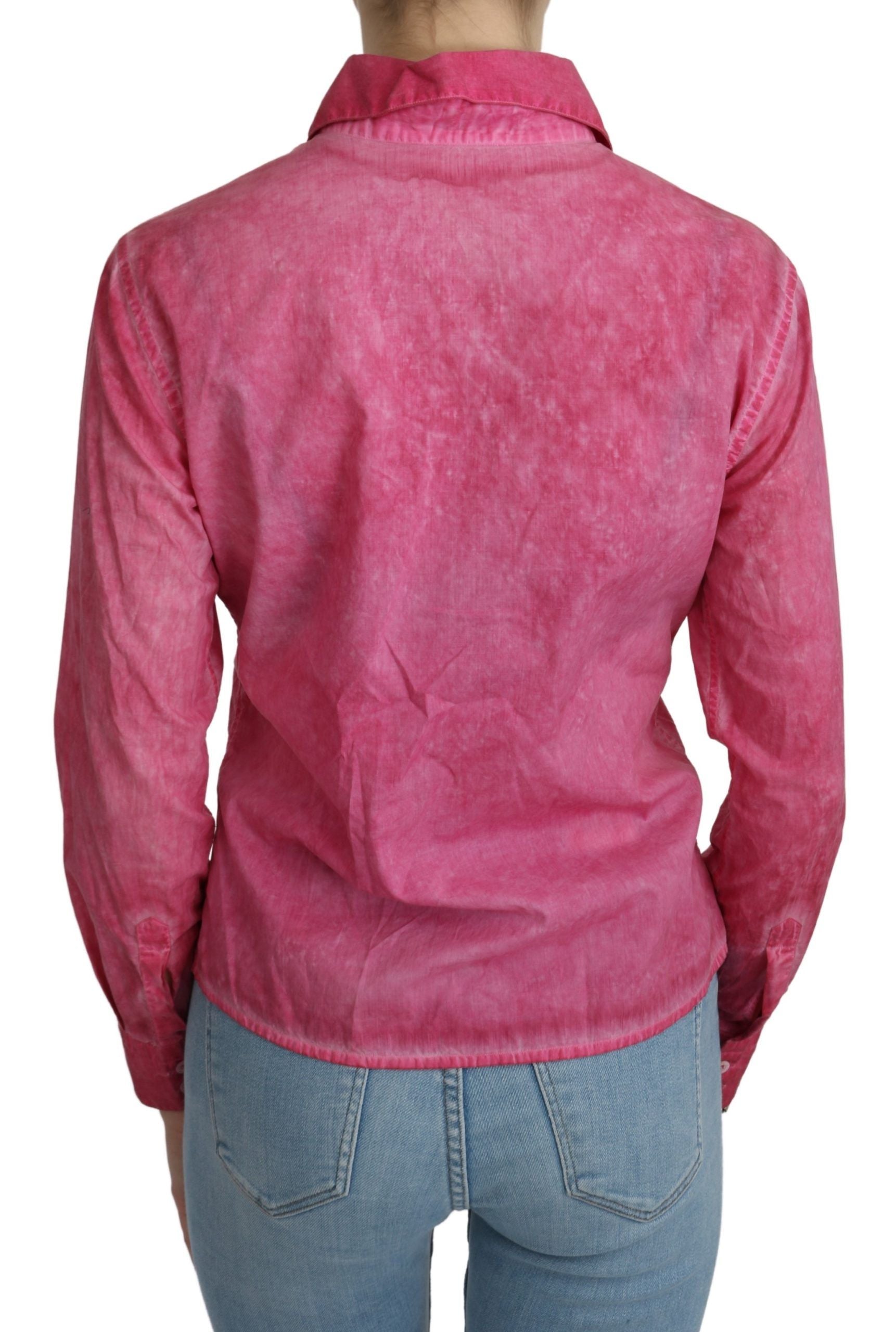 Ermanno Scervino Pink Collared Long Sleeve Shirt Blouse Top | Regal Royce