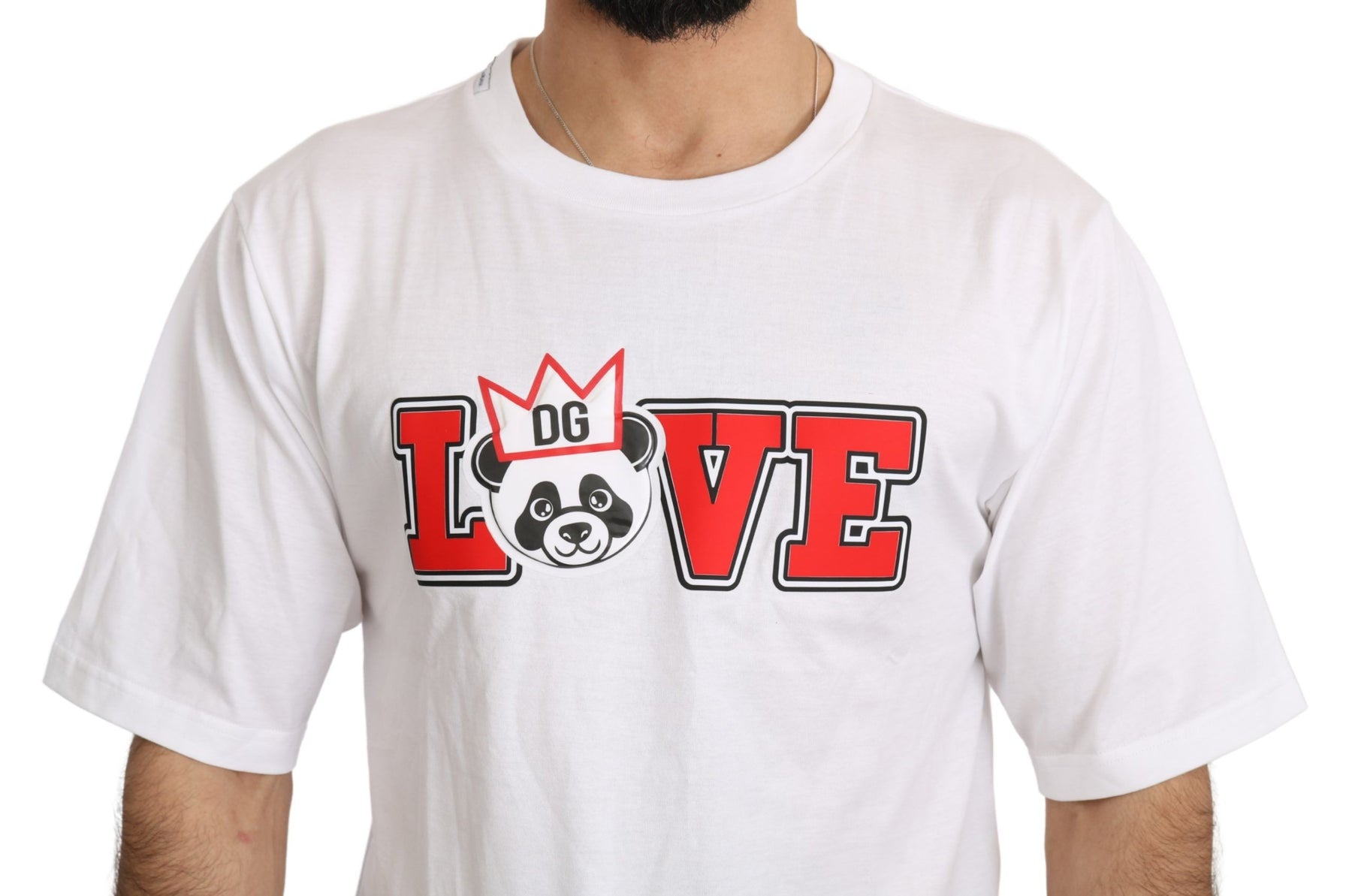 Dolce & Gabbana White Love Panda Print Top T-shirt | Regal Royce