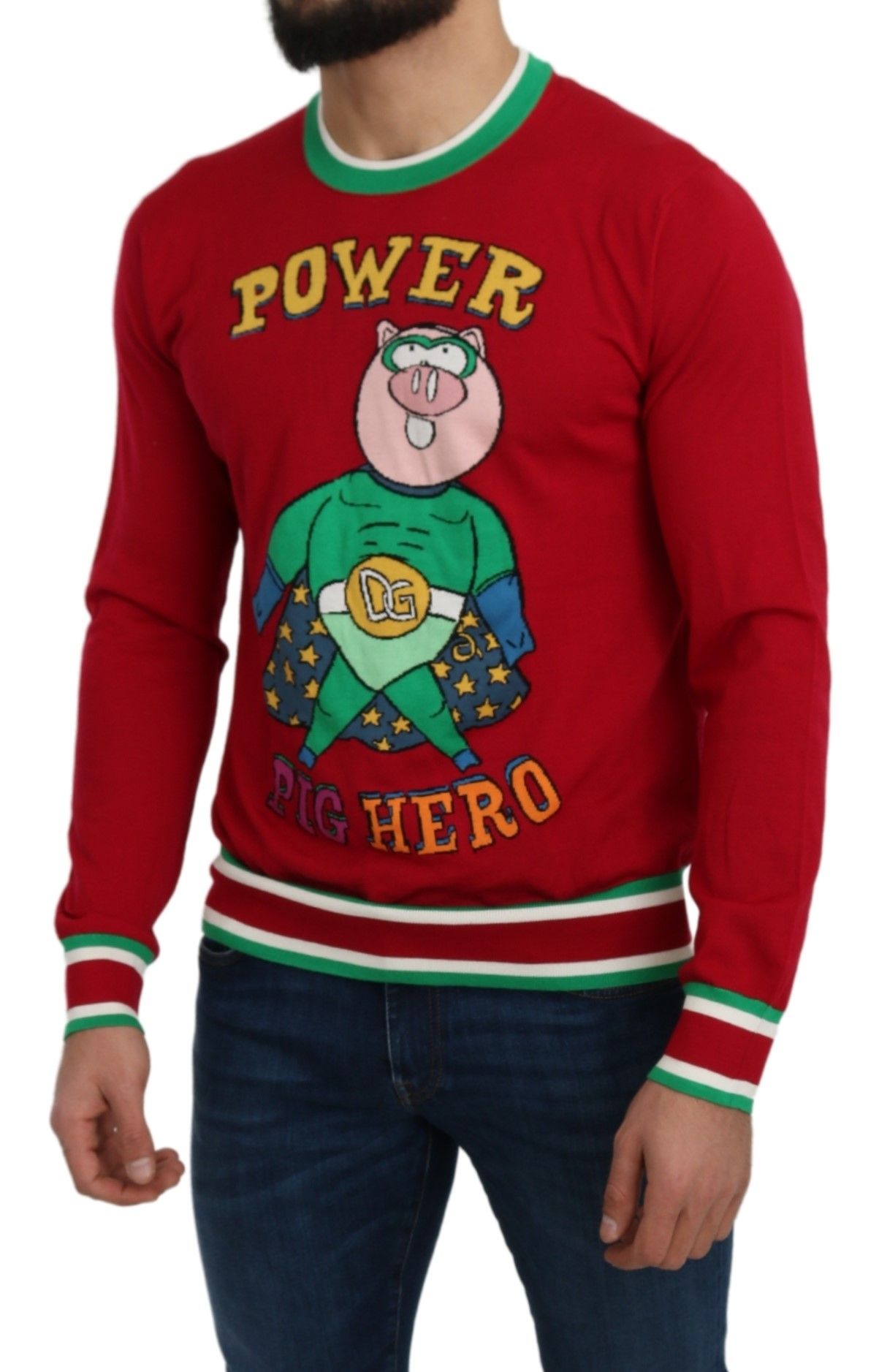 Dolce & Gabbana Red Wool Silk Pig of the Year Sweater | Regal Royce