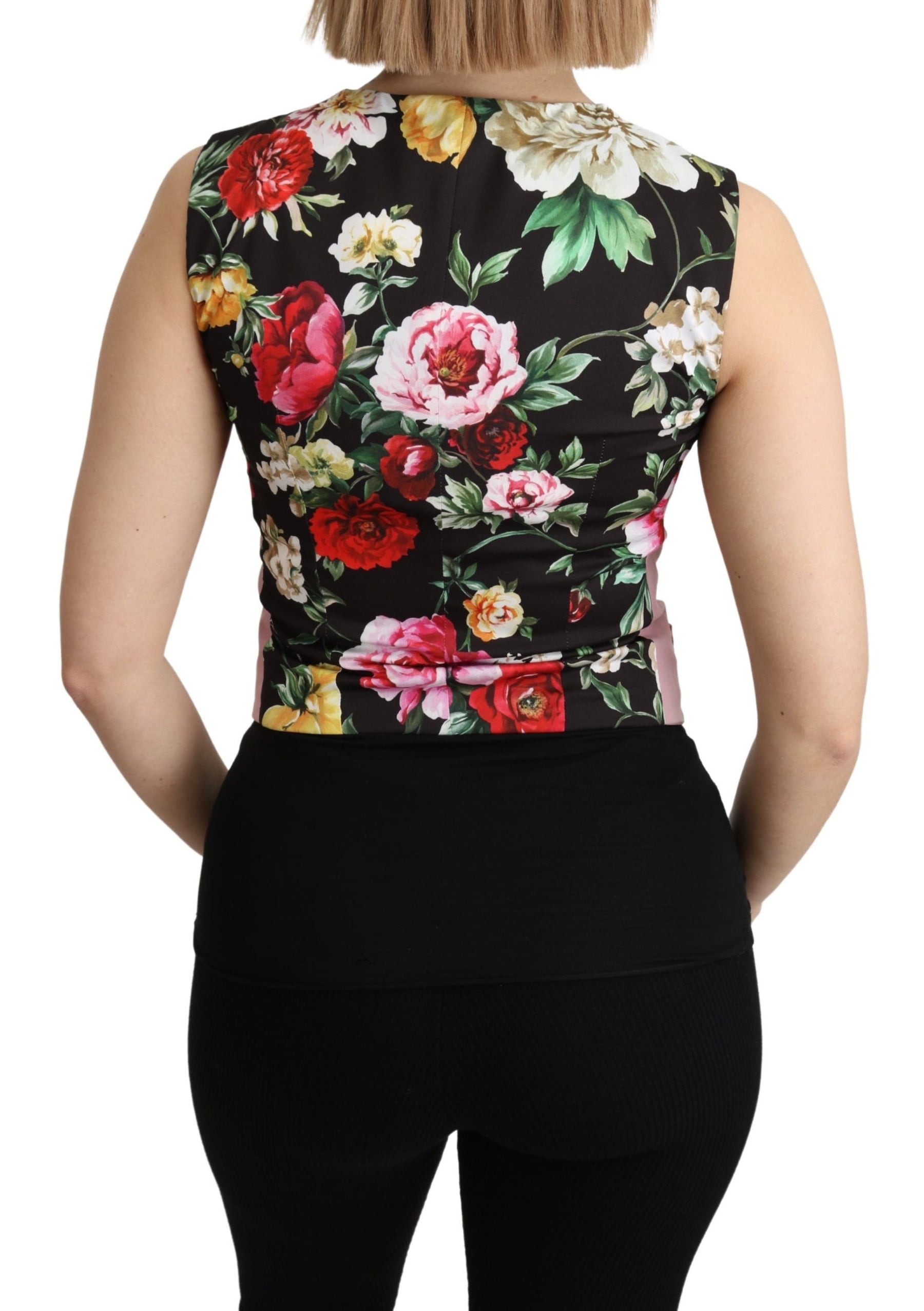 Dolce & Gabbana Pink Sleeveless Waistcoat Vest Cotton Top | Regal Royce
