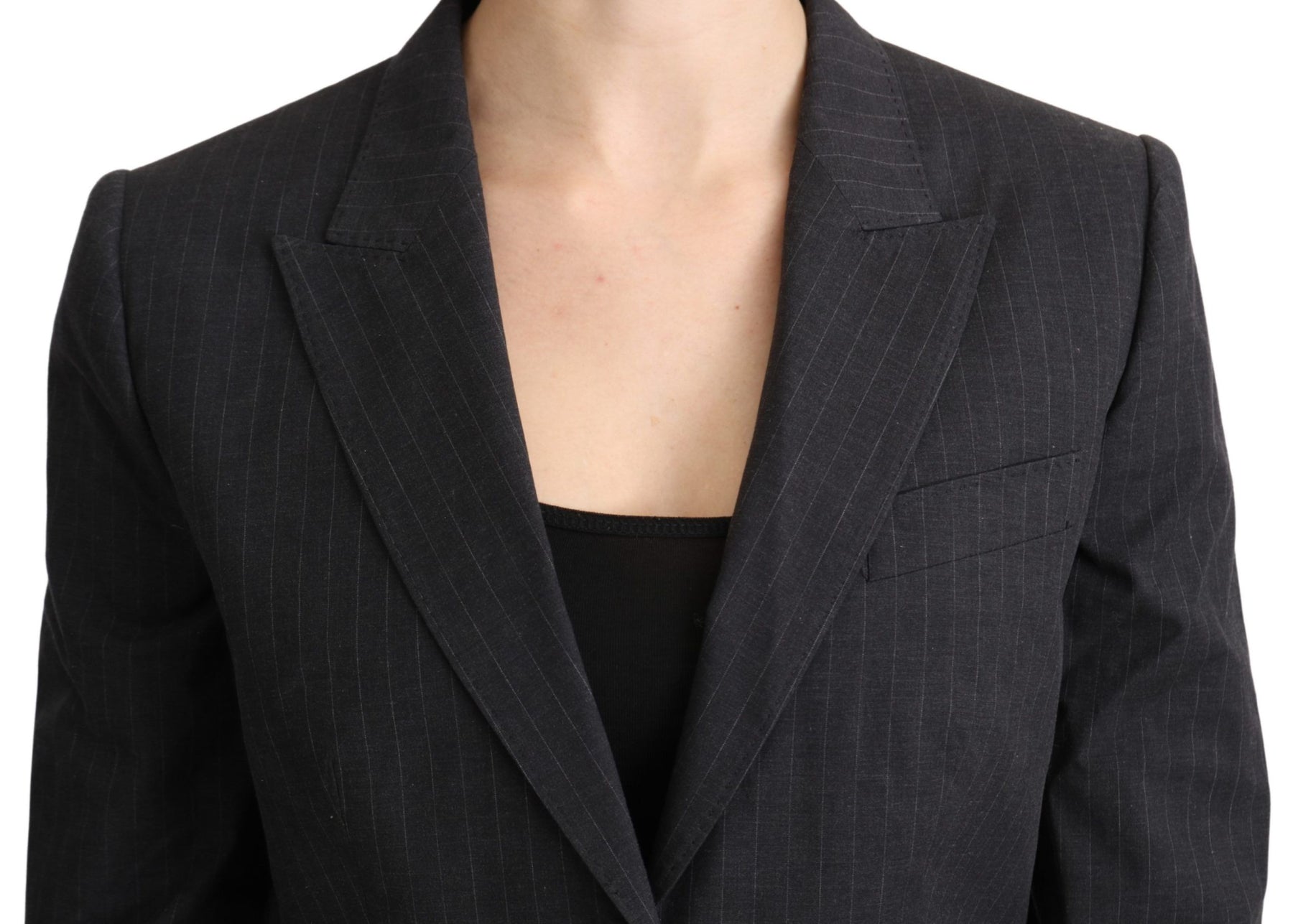 Dolce & Gabbana Gray Single Breasted Blazer Cotton Jacket | Regal Royce