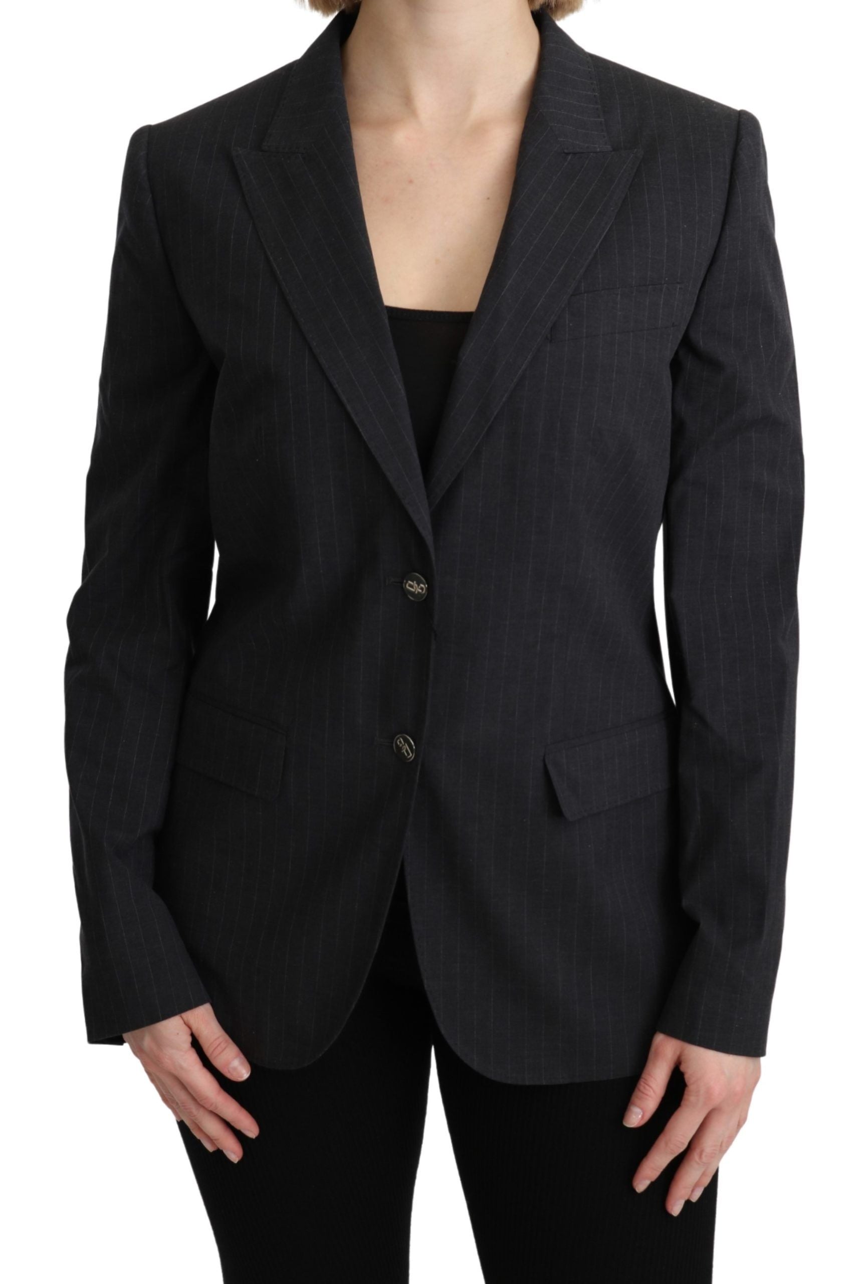Dolce & Gabbana Gray Single Breasted Blazer Cotton Jacket | Regal Royce