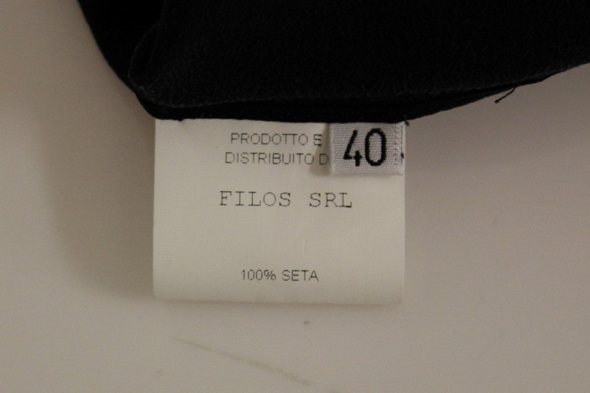 FILOS Black Bronze Silk Sleeveless Above Sheath Dress | Regal Royce