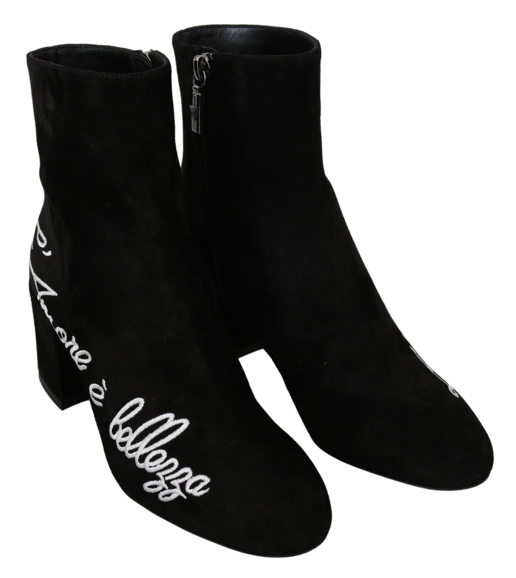 Dolce & Gabbana Black Suede L'Amore E'Bellezza Boots Shoes | Regal Royce