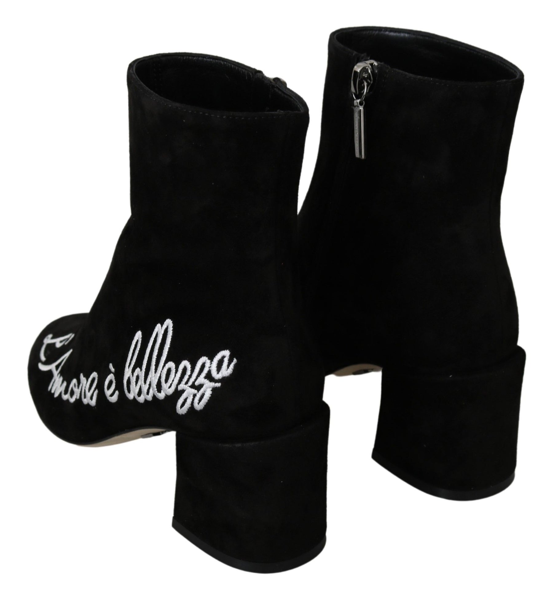 Dolce & Gabbana Black Suede L'Amore E'Bellezza Boots Shoes | Regal Royce