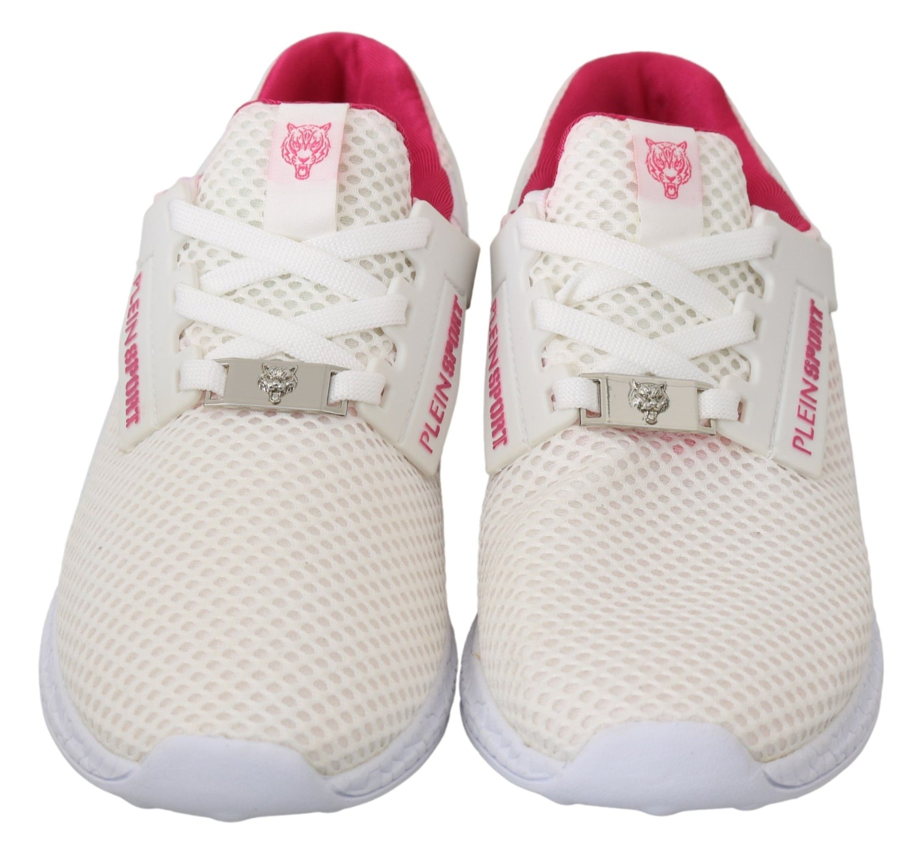 Philipp Plein White Pink Polyester Becky Sneakers Shoes | Regal Royce