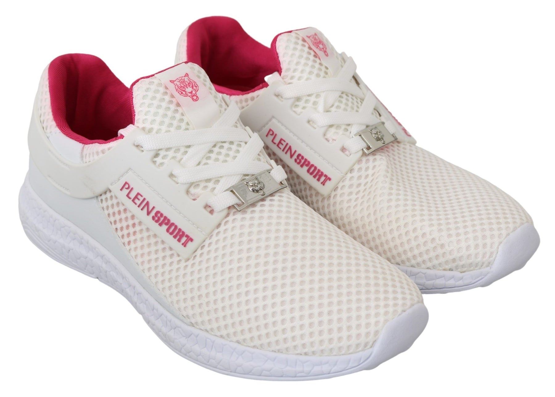 Philipp Plein White Pink Polyester Becky Sneakers Shoes | Regal Royce