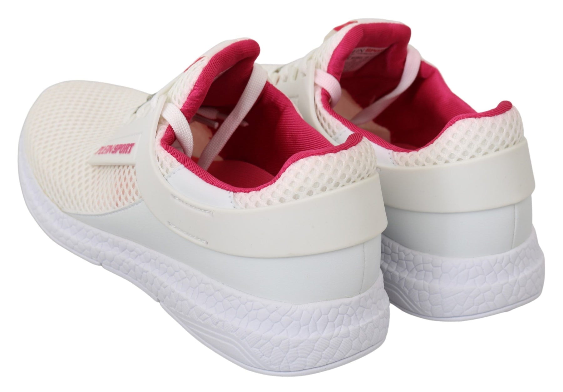Philipp Plein White Pink Polyester Becky Sneakers Shoes | Regal Royce