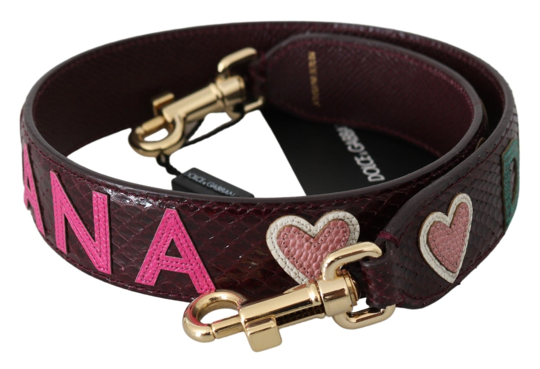 Dolce & Gabbana Bordeaux Exotic Skin Leather Belt Shoulder Strap | Regal Royce