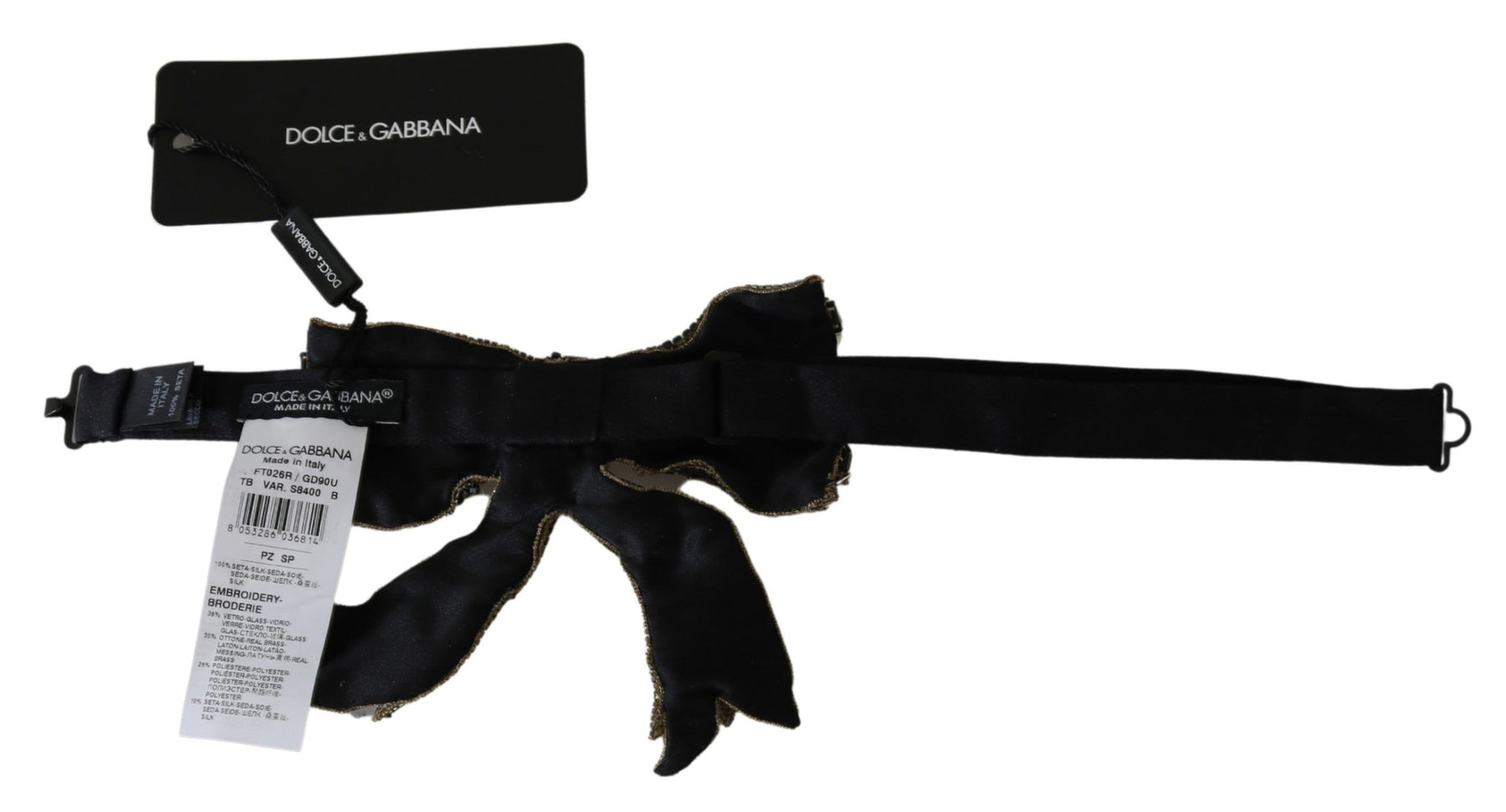 Dolce & Gabbana Gold Crystal Beaded Sequined 100% Silk Catwalk Necklace | Regal Royce