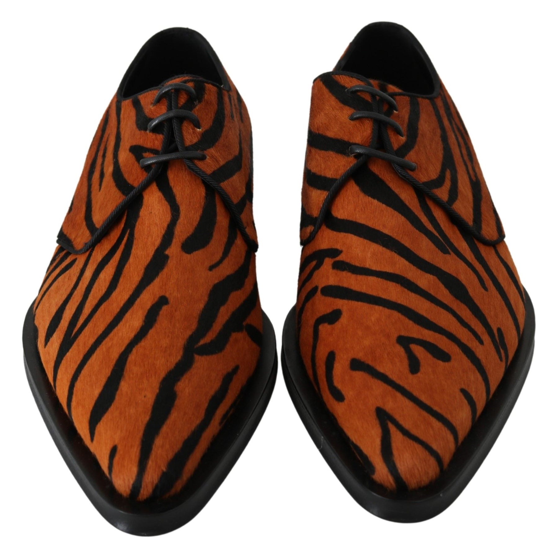 Dolce & Gabbana Orange Pony Hair Formal Dress Broque Shoes | Regal Royce