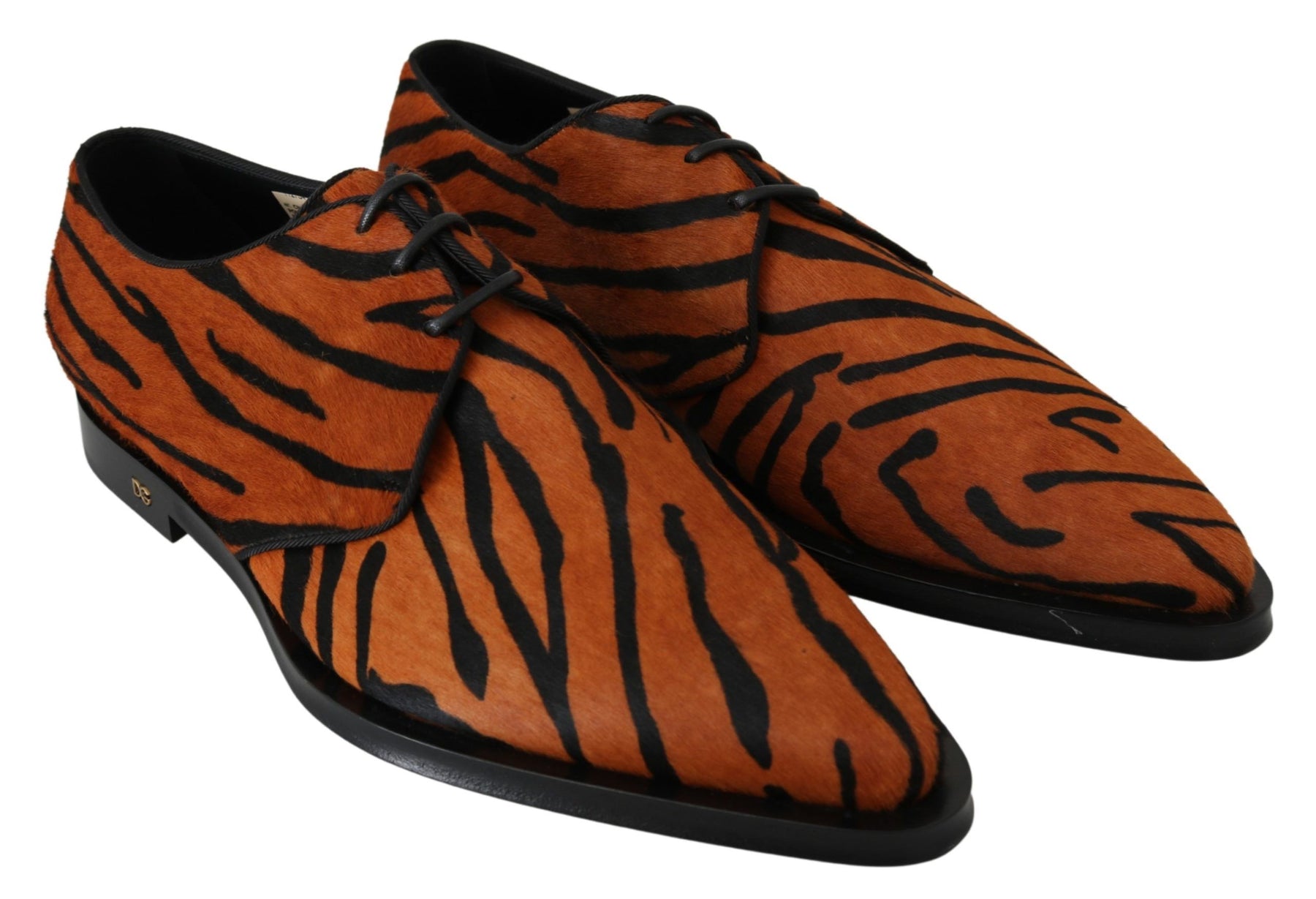 Dolce & Gabbana Orange Pony Hair Formal Dress Broque Shoes | Regal Royce