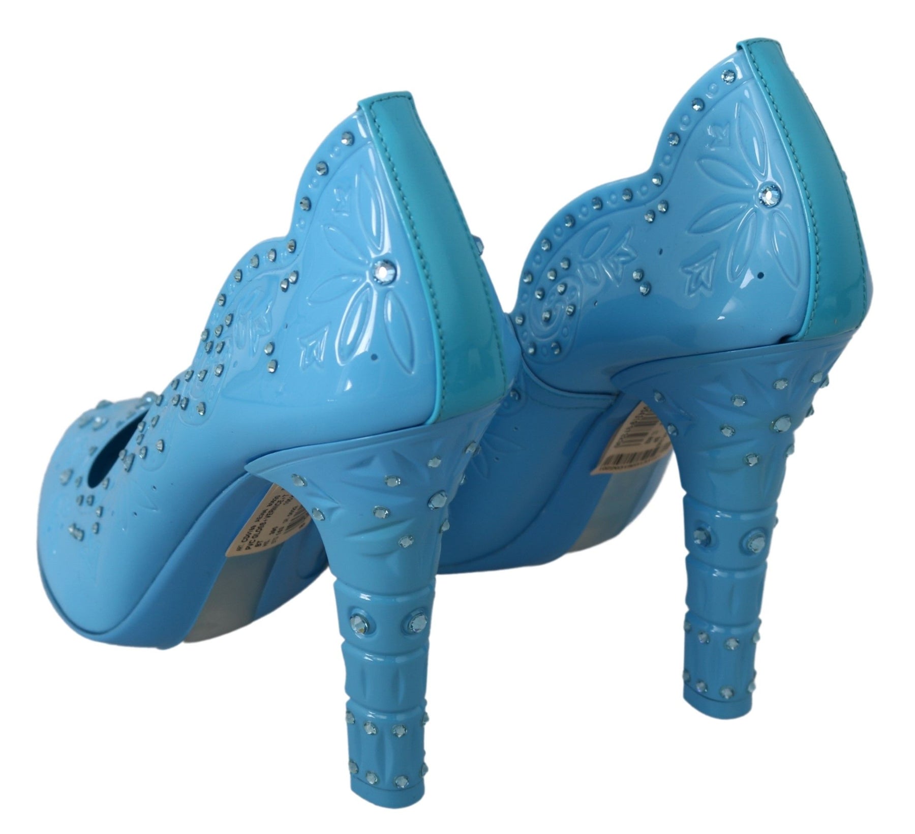 Dolce & Gabbana Blue Crystal Floral CINDERELLA Heels Shoes | Regal Royce