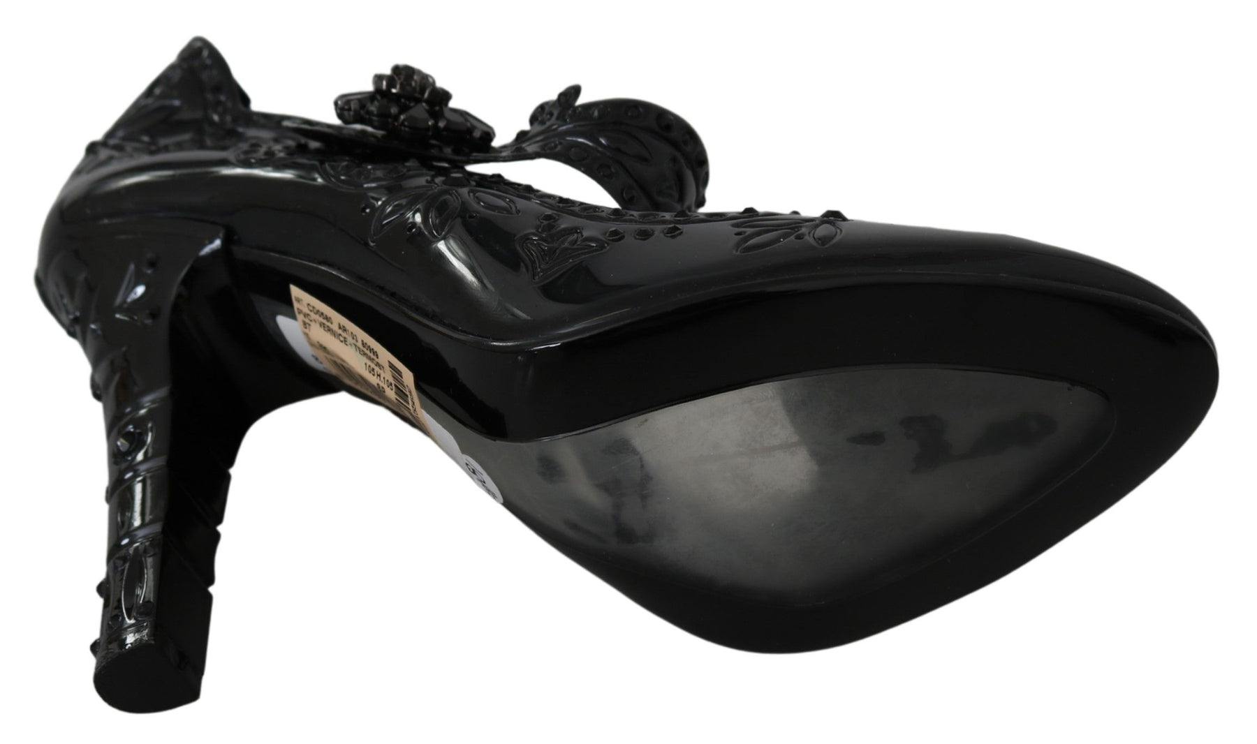 Dolce & Gabbana Black Floral Crystal CINDERELLA Heels Shoes | Regal Royce