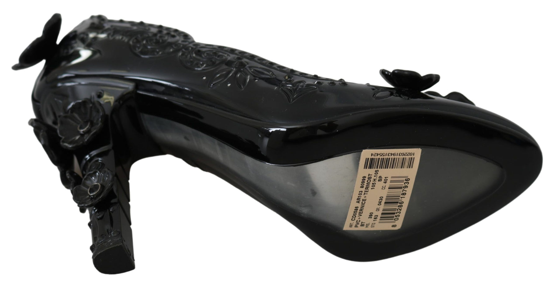 Dolce & Gabbana Black Floral Crystal CINDERELLA Heels Shoes | Regal Royce