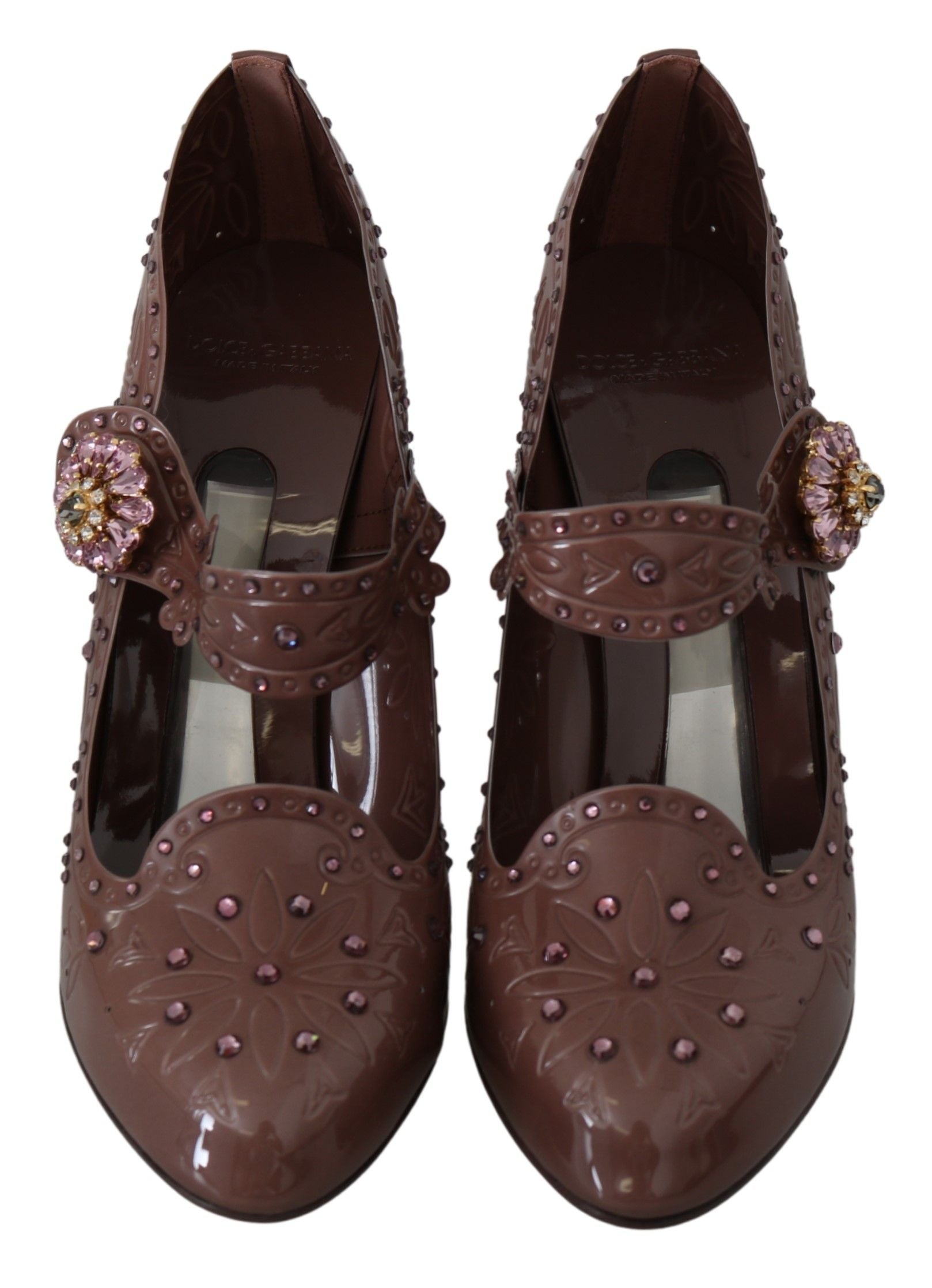 Dolce & Gabbana Brown Floral Crystal CINDERELLA Heels Shoes | Regal Royce