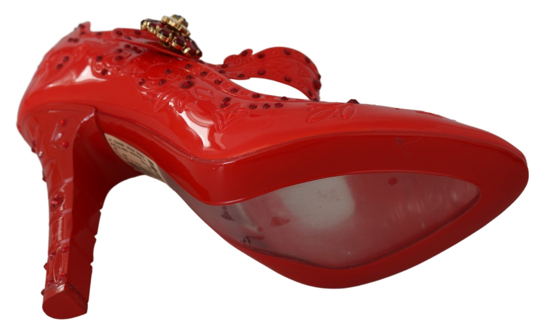 Dolce & Gabbana Red Floral Crystal CINDERELLA Heels Shoes | Regal Royce
