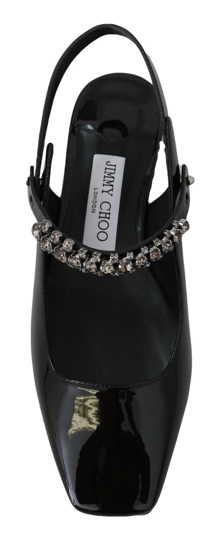 Jimmy Choo Black Patent Leather Mahdis Flat Shoes | Regal Royce