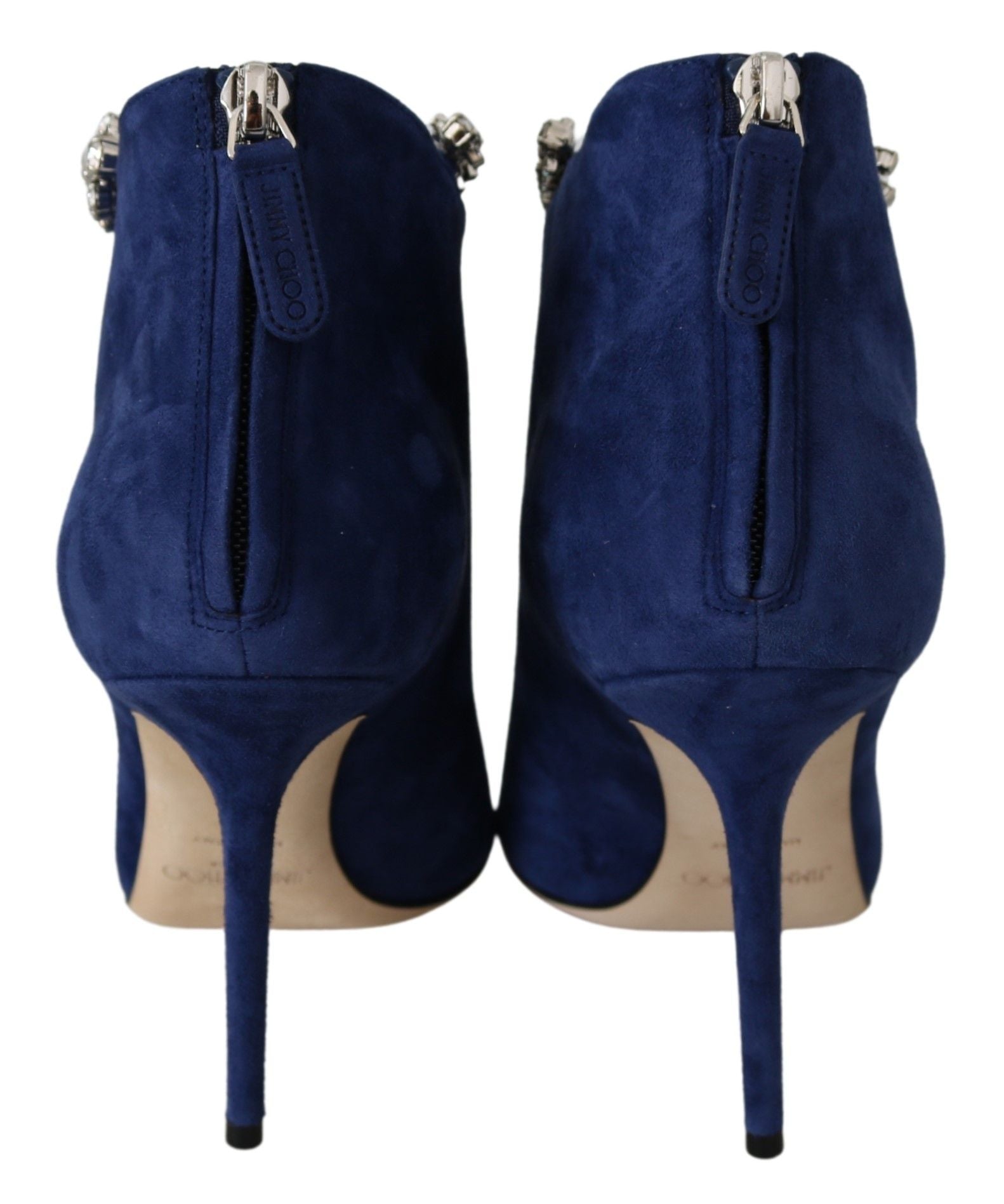 Jimmy Choo Pop Blue Leather Blaize 100 Boots Shoes | Regal Royce