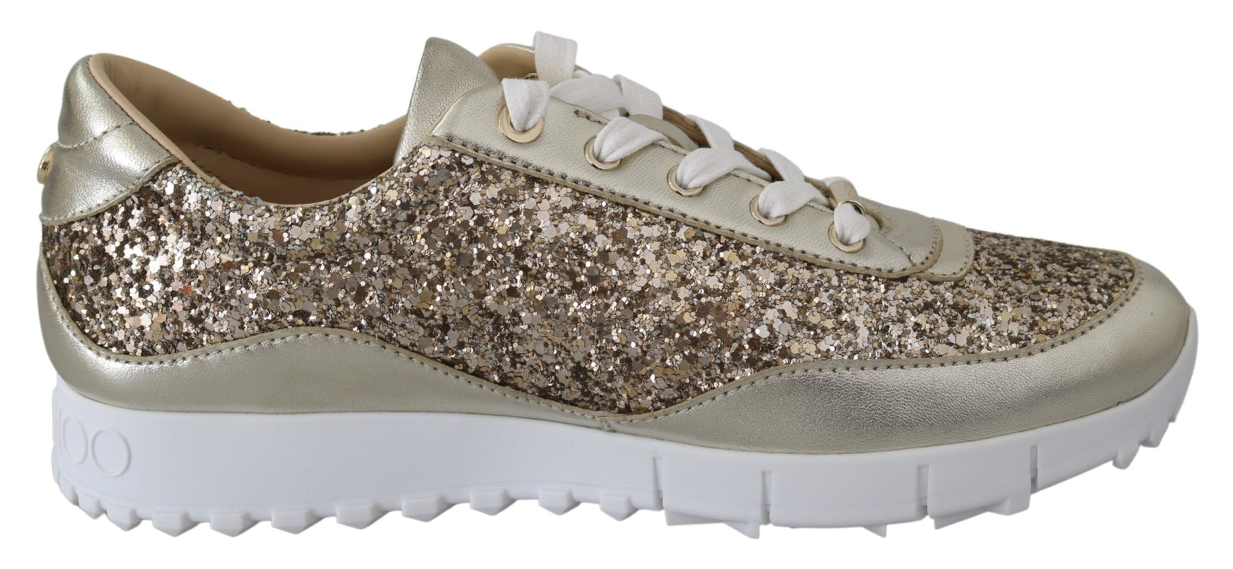 Jimmy Choo Gold Leather Antique Monza Sneakers | Regal Royce