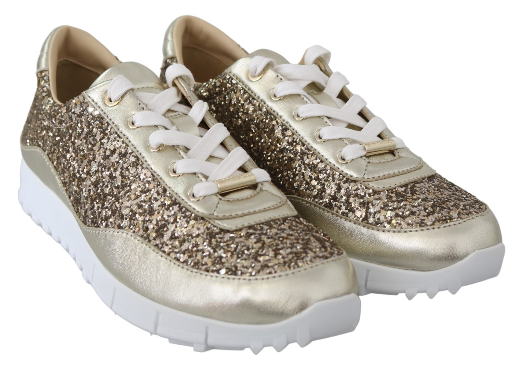 Jimmy Choo Gold Leather Antique Monza Sneakers | Regal Royce