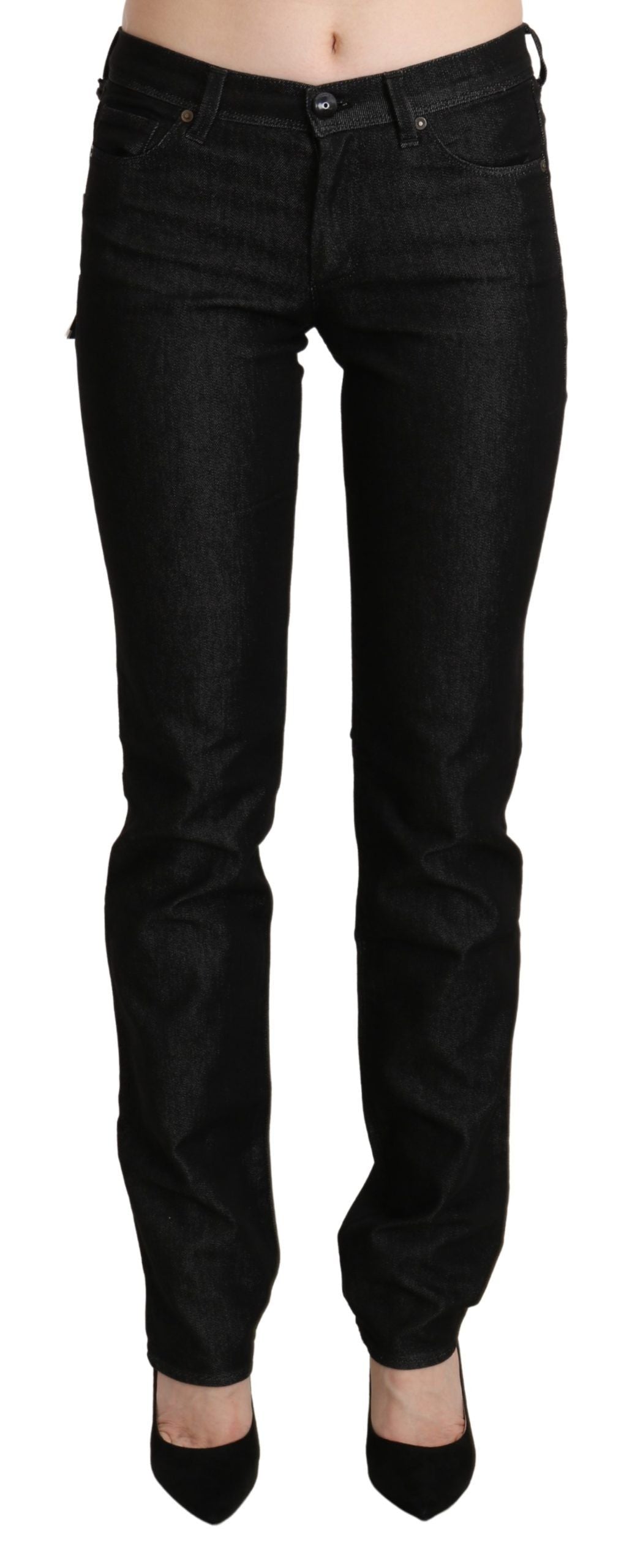 Ermanno Scervino Black Mid Waist Skinny Slim Denim Trouser | Regal Royce