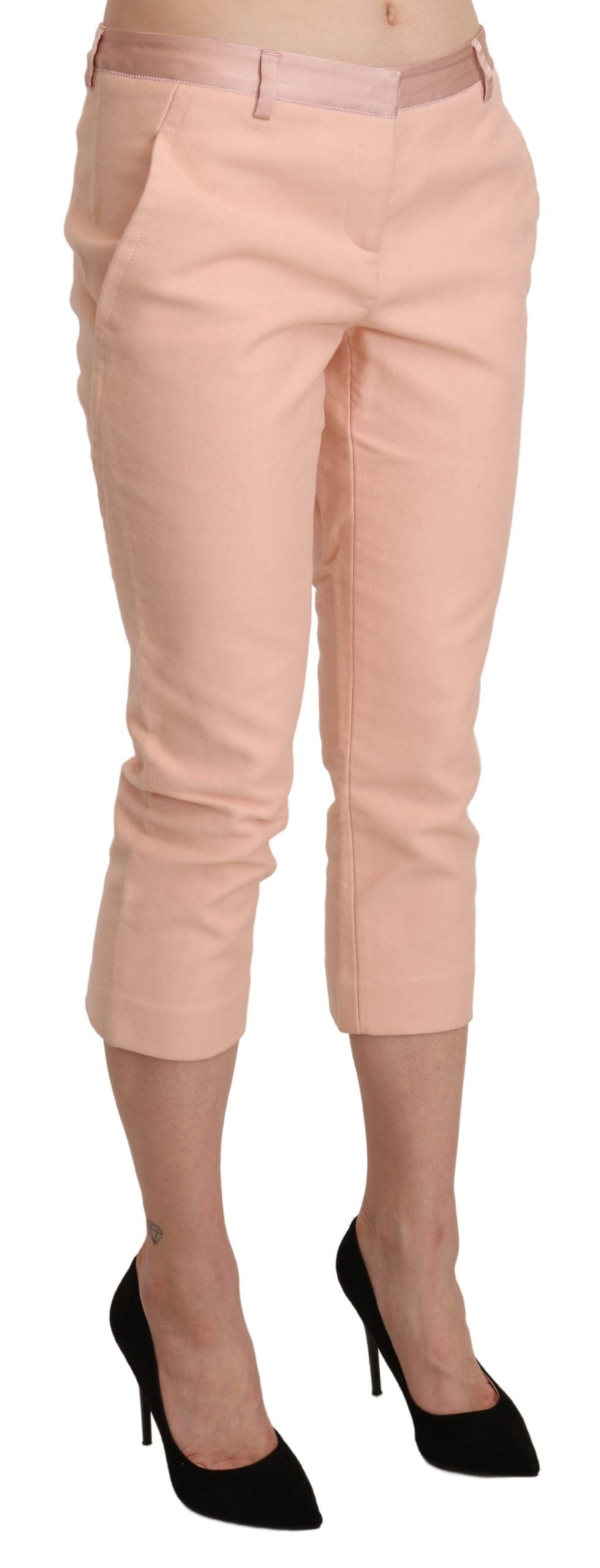 Ermanno Scervino Pink Low Waist Skinny Cropped Capri Pants | Regal Royce