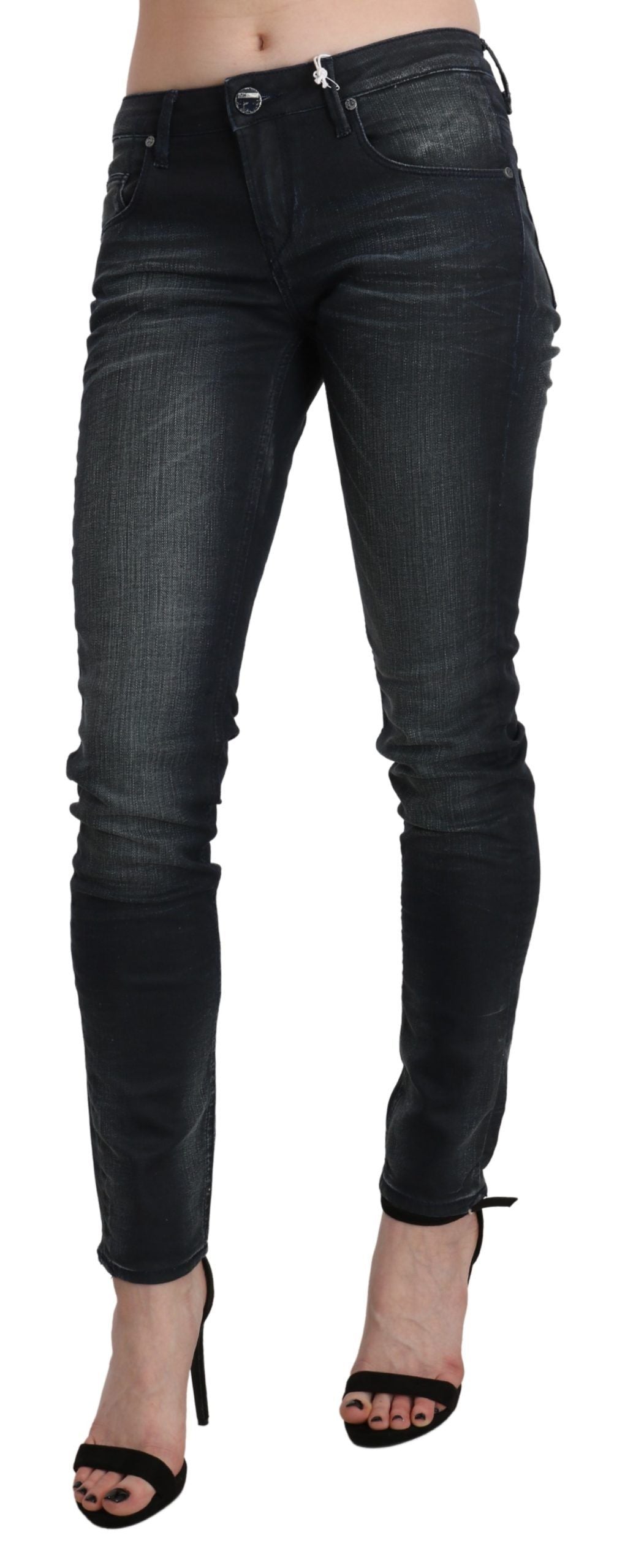 Acht Blue Washed Low Waist Skinny Denim Trouser | Regal Royce