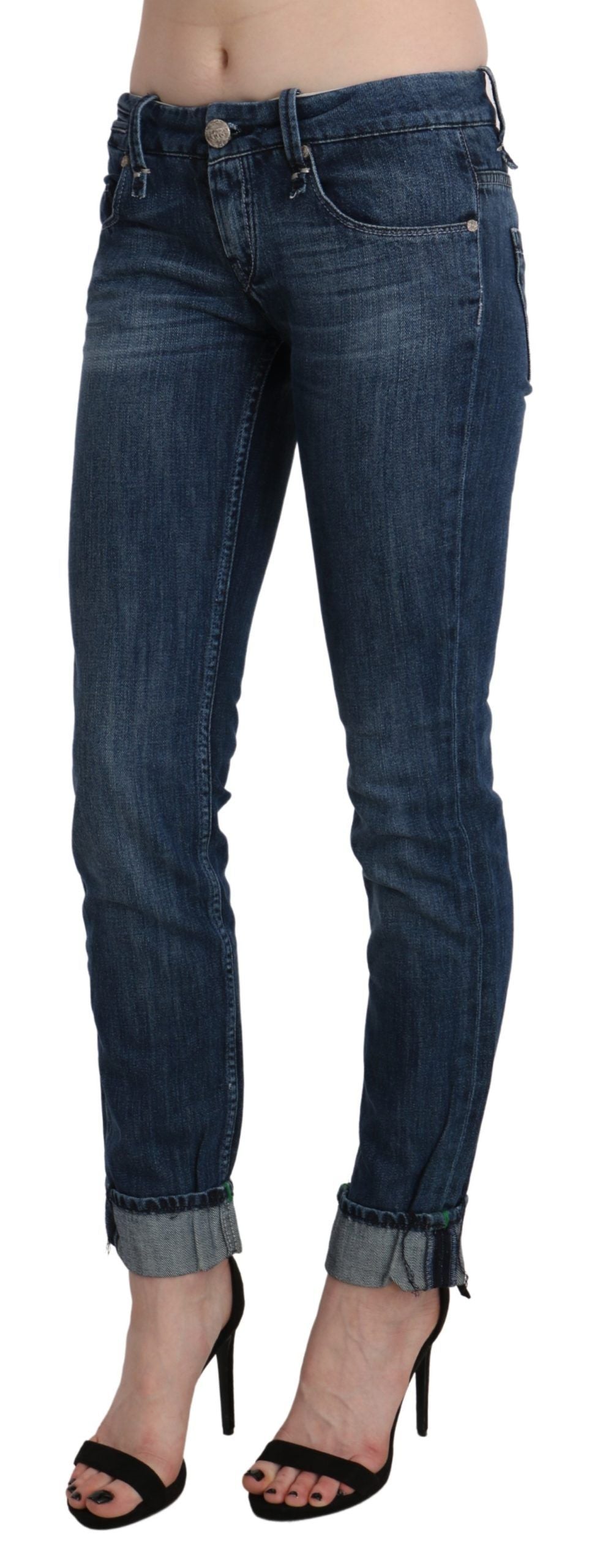 Acht Blue Washed Low Waist Skinny Denim Trouser | Regal Royce