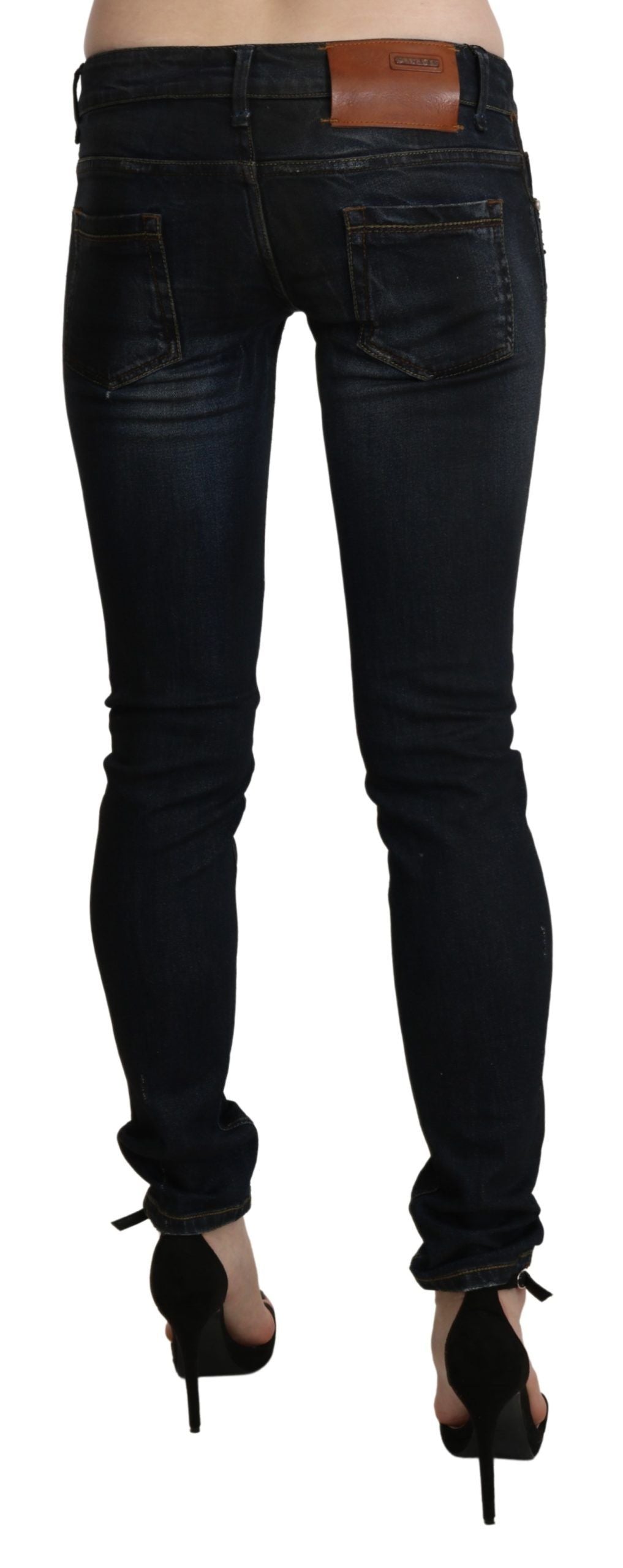 Acht Black Washed Low Waist Skinny Denim Jeans | Regal Royce