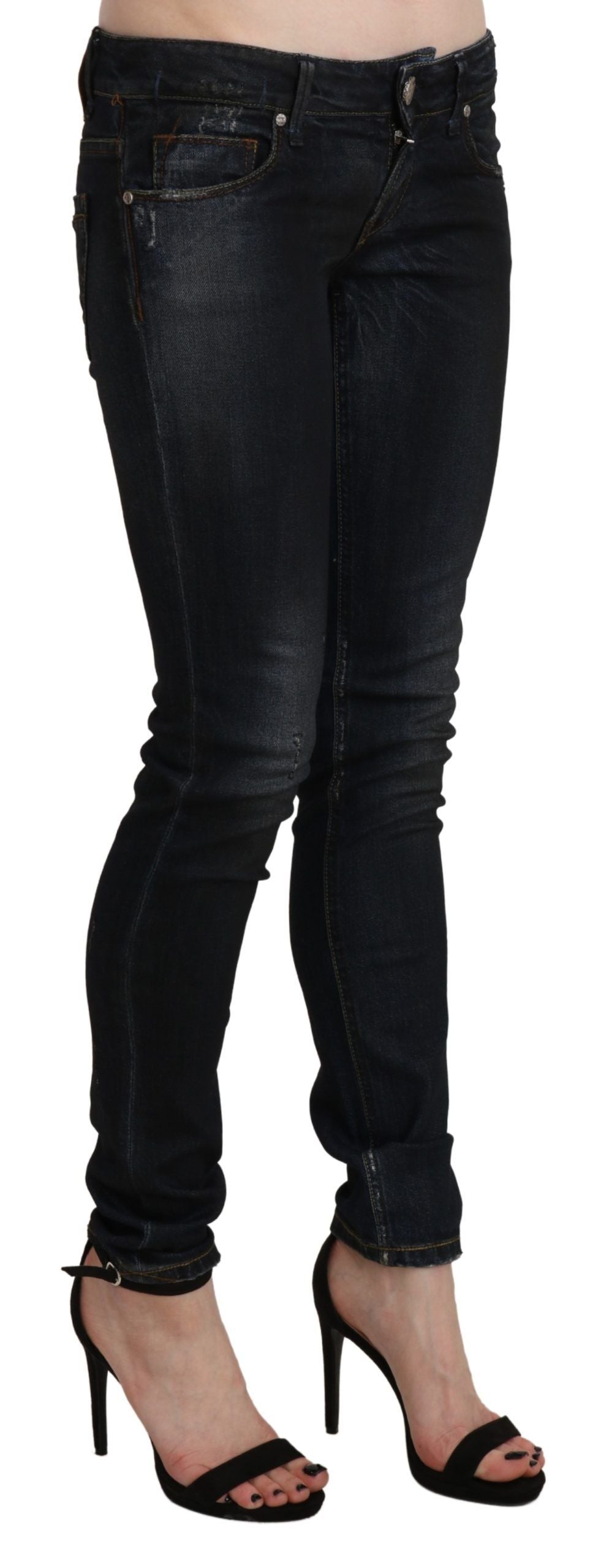 Acht Black Washed Low Waist Skinny Denim Jeans | Regal Royce