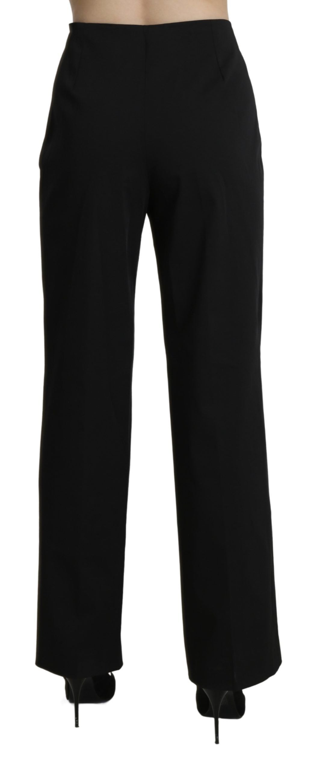 BENCIVENGA Black High Waist Straight Dress Trouser Pants | Regal Royce
