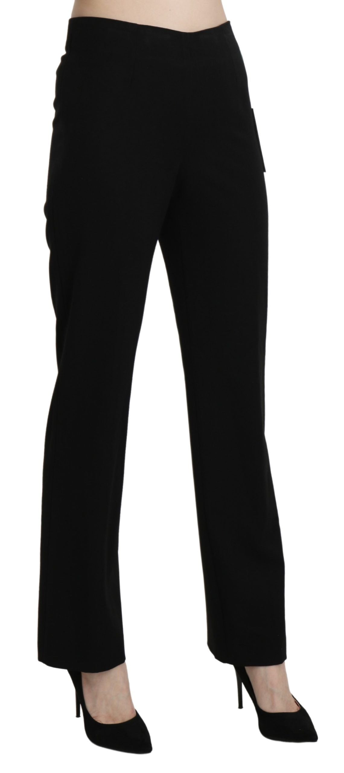 BENCIVENGA Black High Waist Straight Formal Dress Trouser | Regal Royce