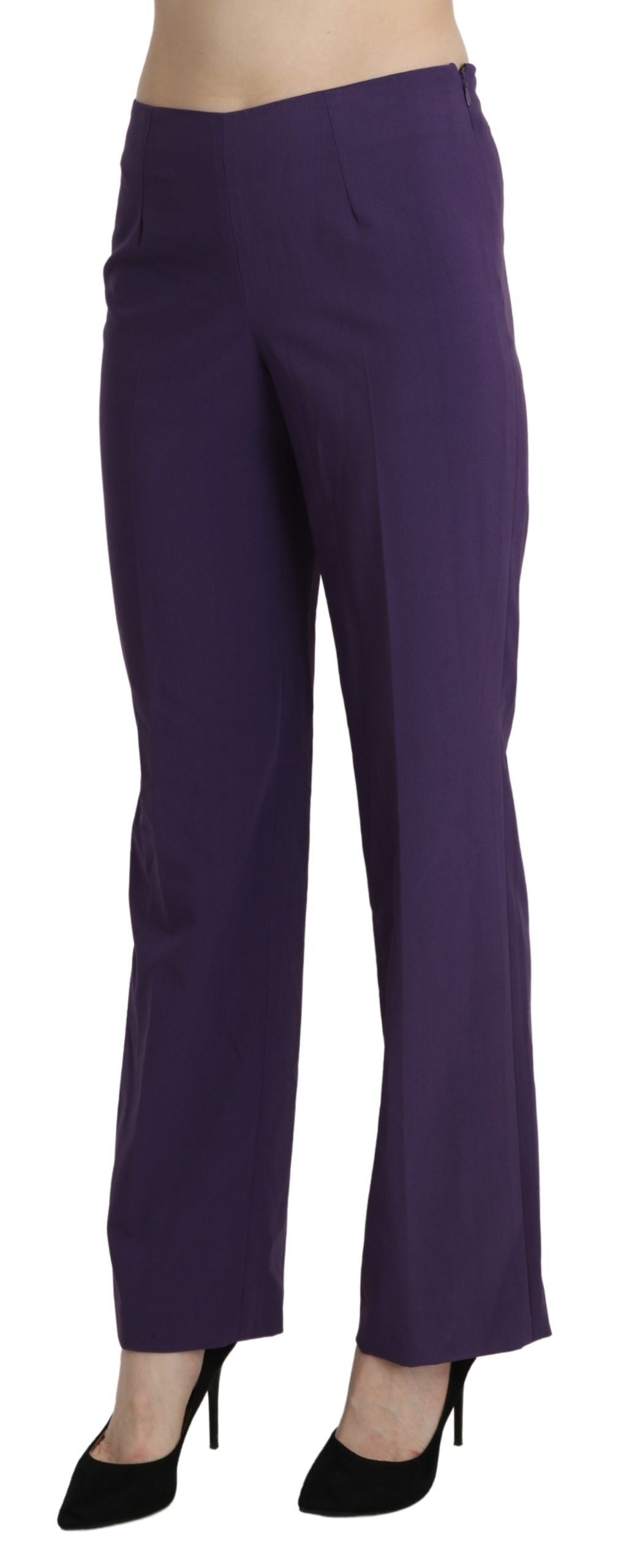 BENCIVENGA Purple High Waist Straight Dress Trouser Pants | Regal Royce