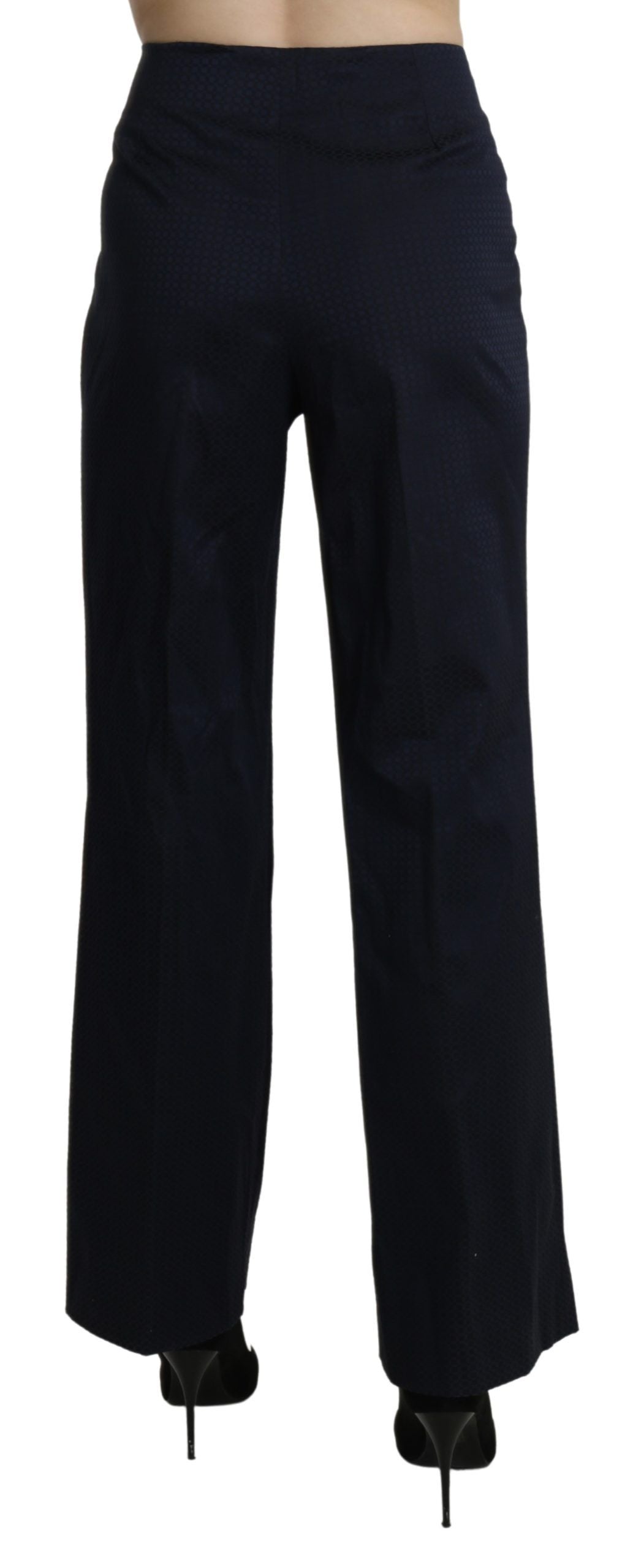 BENCIVENGA Navy Blue High Waist Straight Dress Trouser Pants | Regal Royce