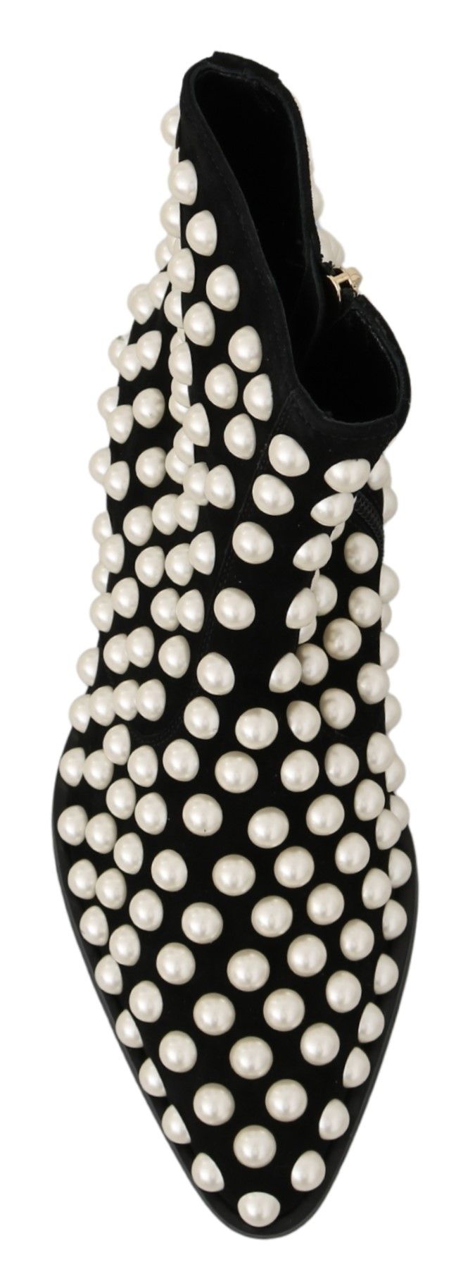 Dolce & Gabbana Black Suede Pearl Studs Boots Shoes | Regal Royce