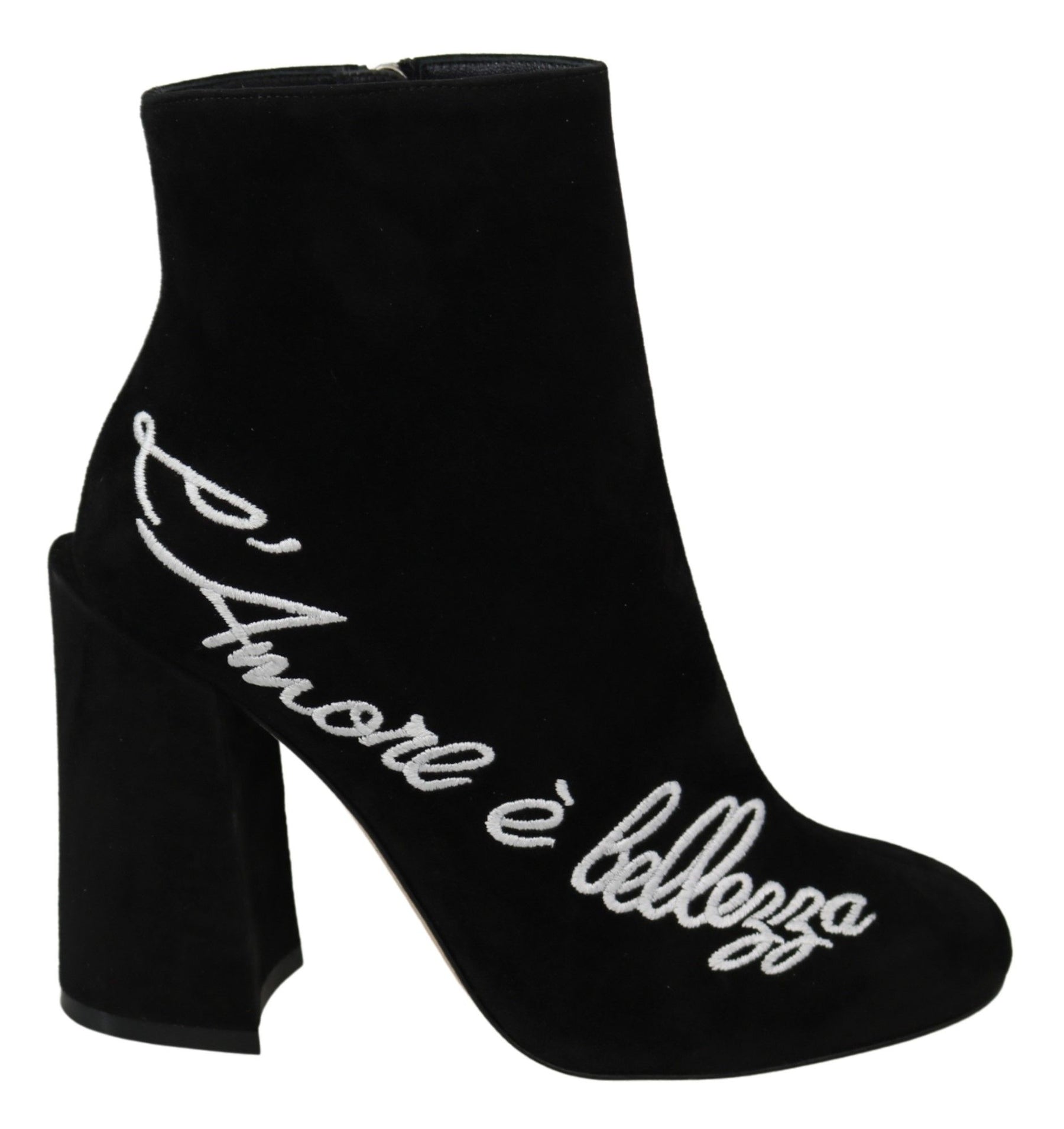 Dolce & Gabbana Black Suede L'Amore E'Bellezza Boots Shoes | Regal Royce