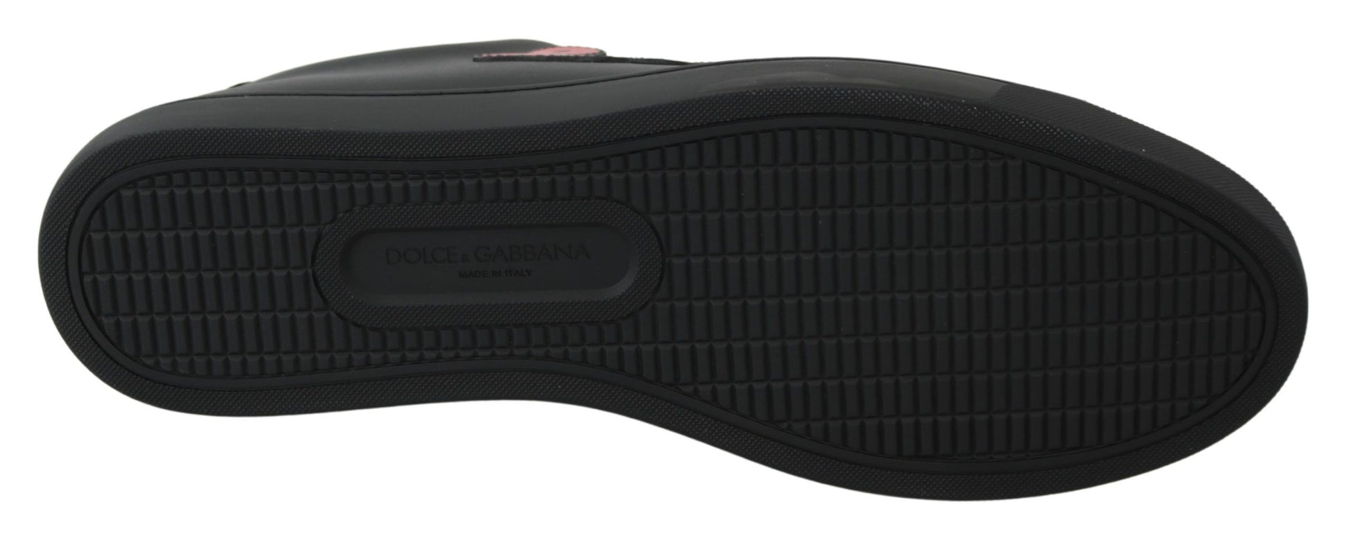 Dolce & Gabbana Black Leather Love Heart Sneakers Womens Shoes