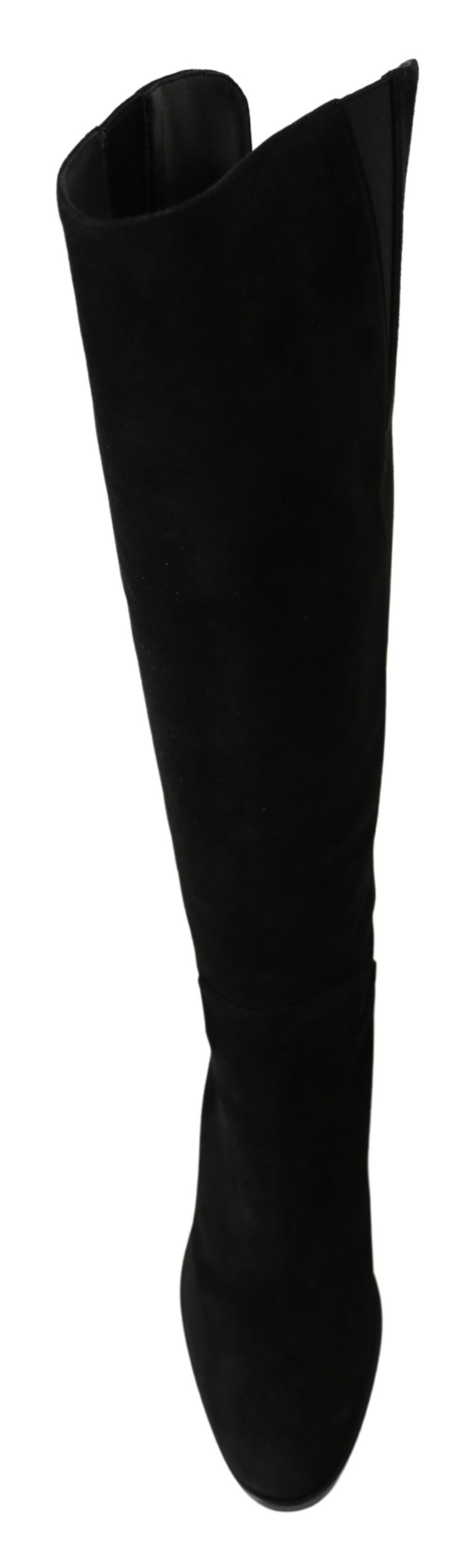 Dolce & Gabbana Black Suede Knee High Flat Boots Shoes | Regal Royce
