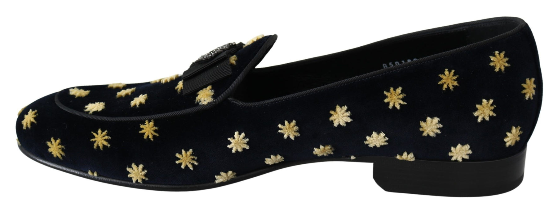 Dolce & Gabbana Blue Velvet Crown Slippers Loafers Shoes | Regal Royce