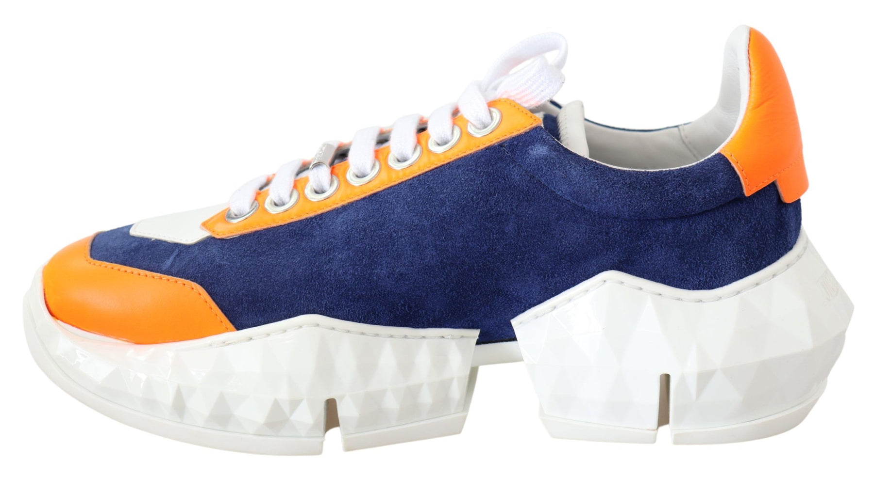 Jimmy Choo Diamond Blue Orange Leather Sneaker | Regal Royce