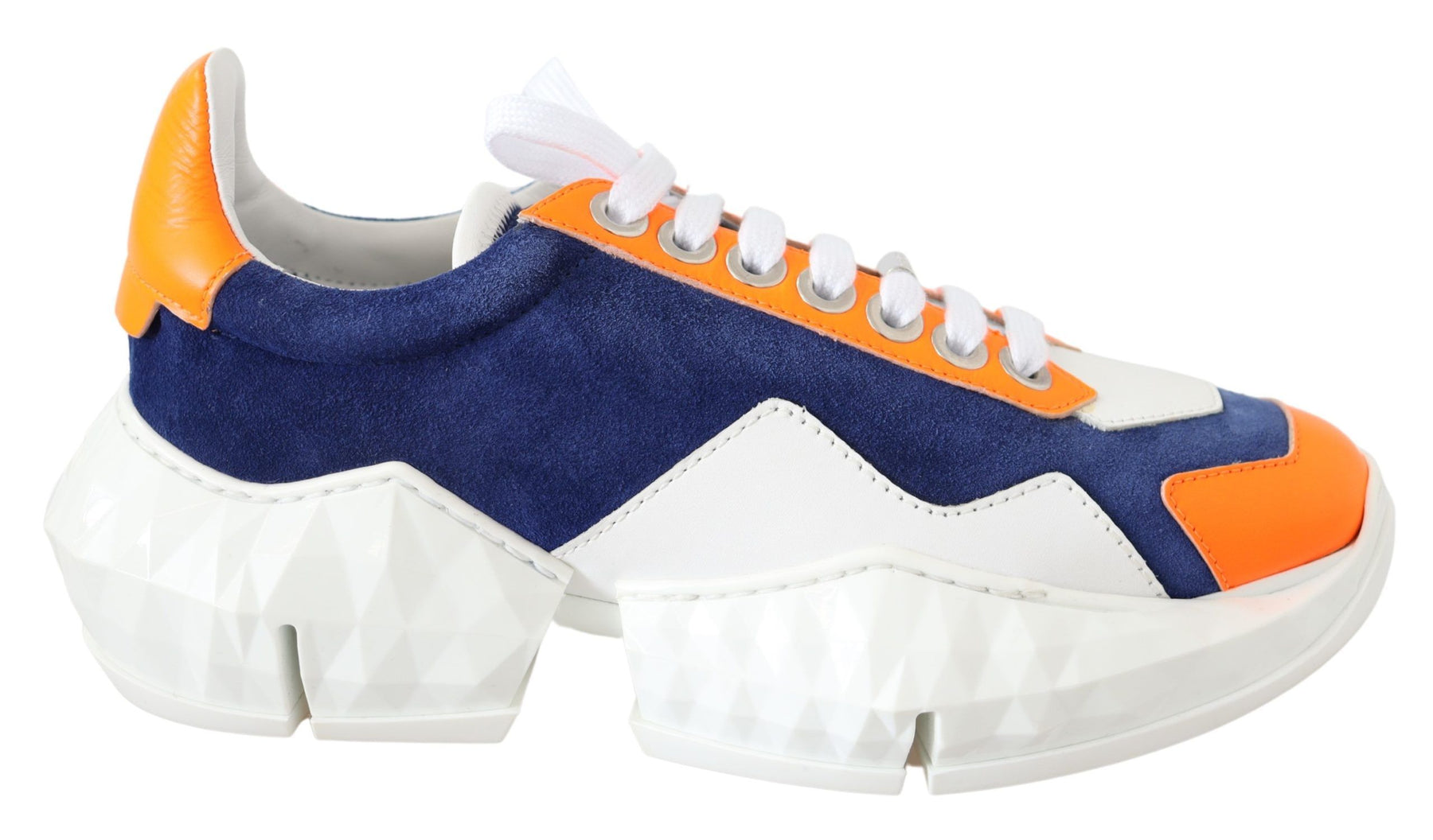 Jimmy Choo Diamond Blue Orange Leather Sneaker | Regal Royce