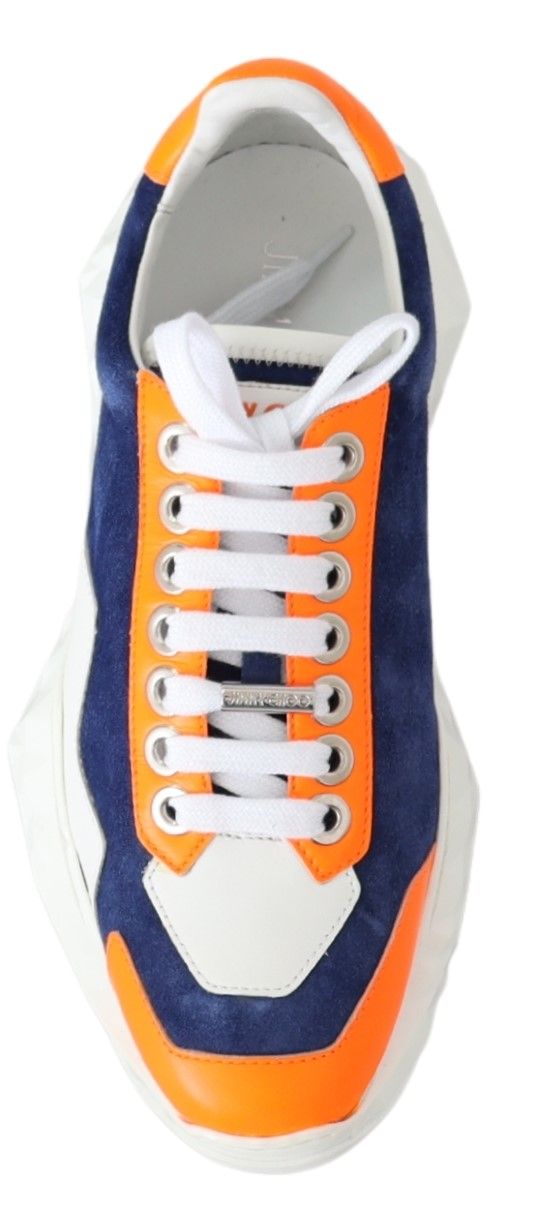 Jimmy Choo Diamond Blue Orange Leather Sneaker | Regal Royce