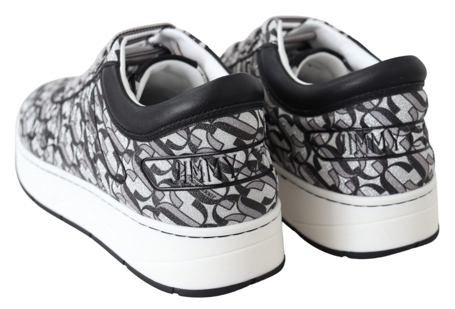 Jimmy Choo Silver Black Glitter Hawaii Sneakers | Regal Royce