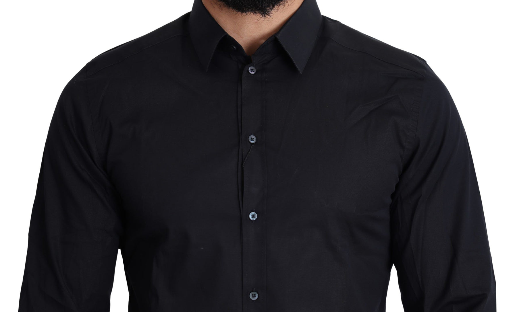 Dolce & Gabbana Blue Cotton Formal GOLD Dress Shirt | Regal Royce